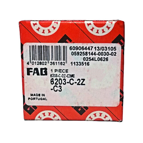FAG 6203 2Z C3 DEEP GROOVE BALL BEARING