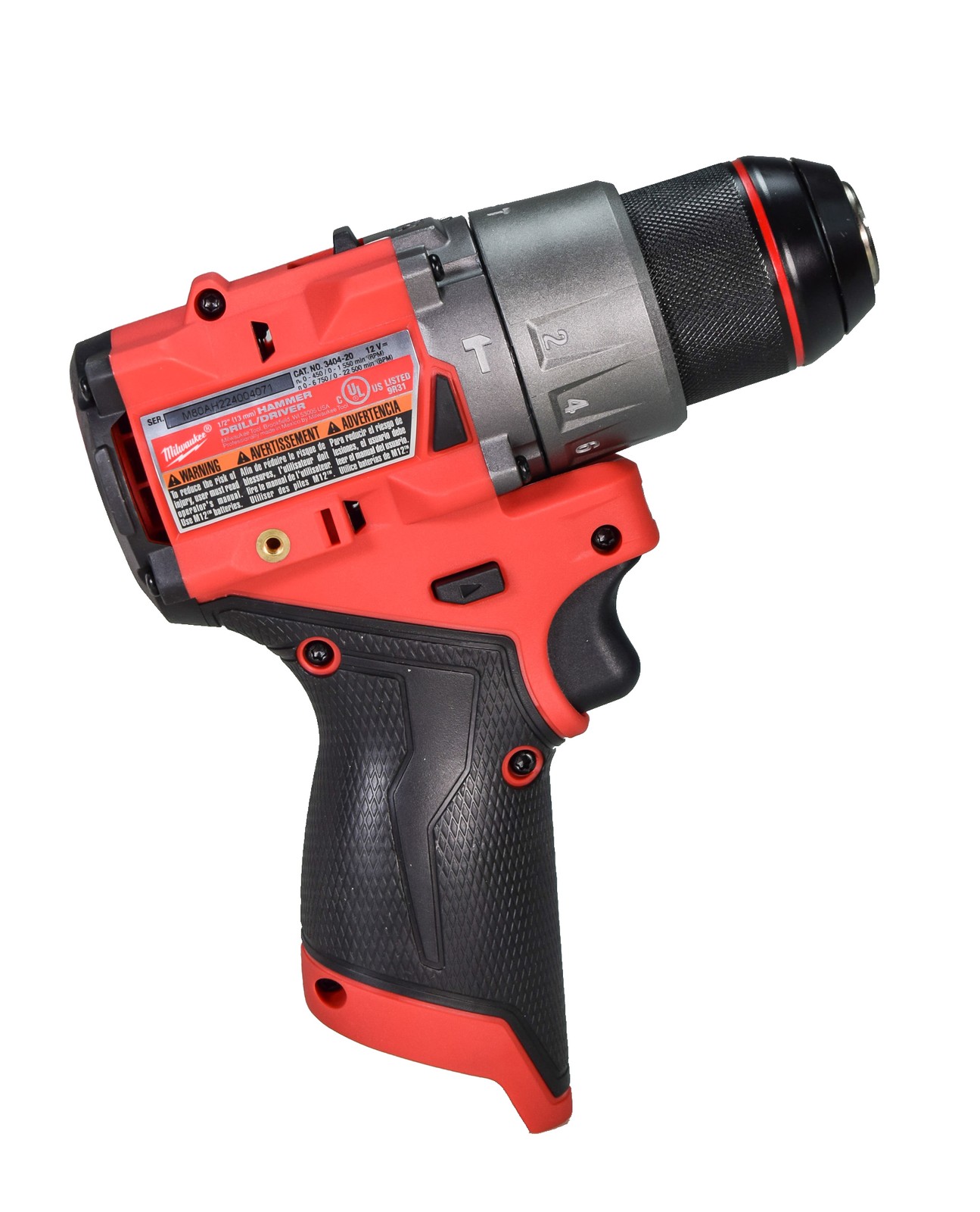 Milwaukee 3404-20 12V Fuel 1/2″ Cordless Hammer Drill/Driver