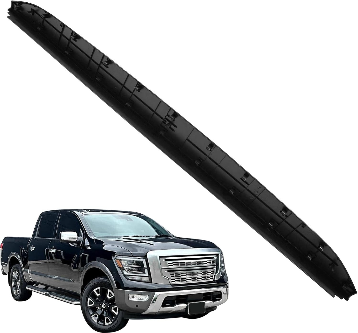 Rear Tailgate Bed Cap Molding Cover Black for Nissan Titan V8 2016-2021 93486EZ0