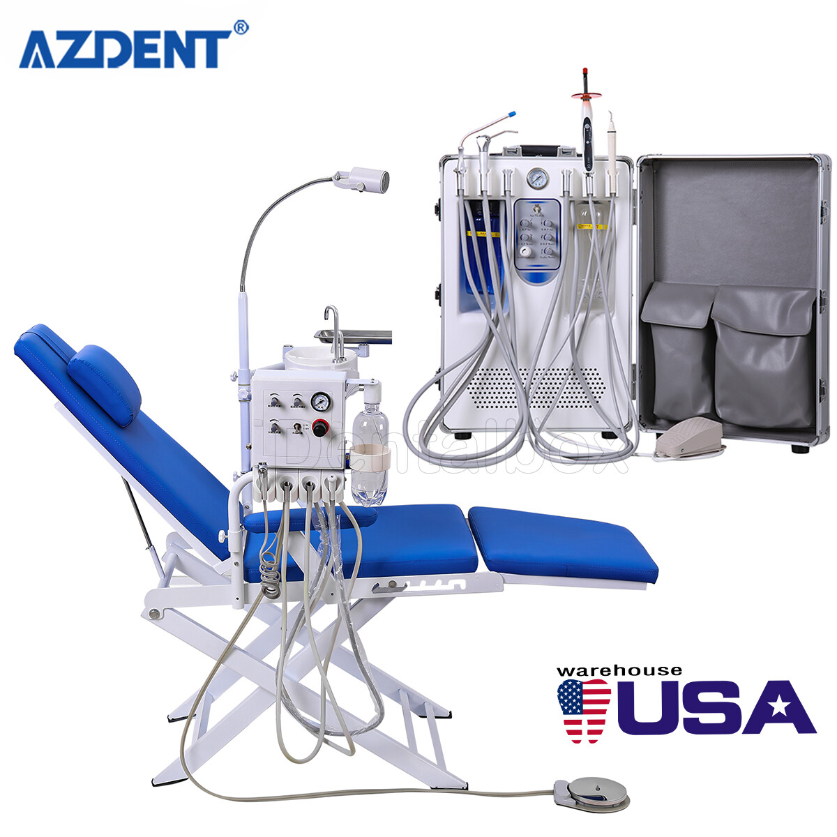 Mobile Dental Delivery Unit +Curing Light/ Dental Folding Chair Air Turbine Unit