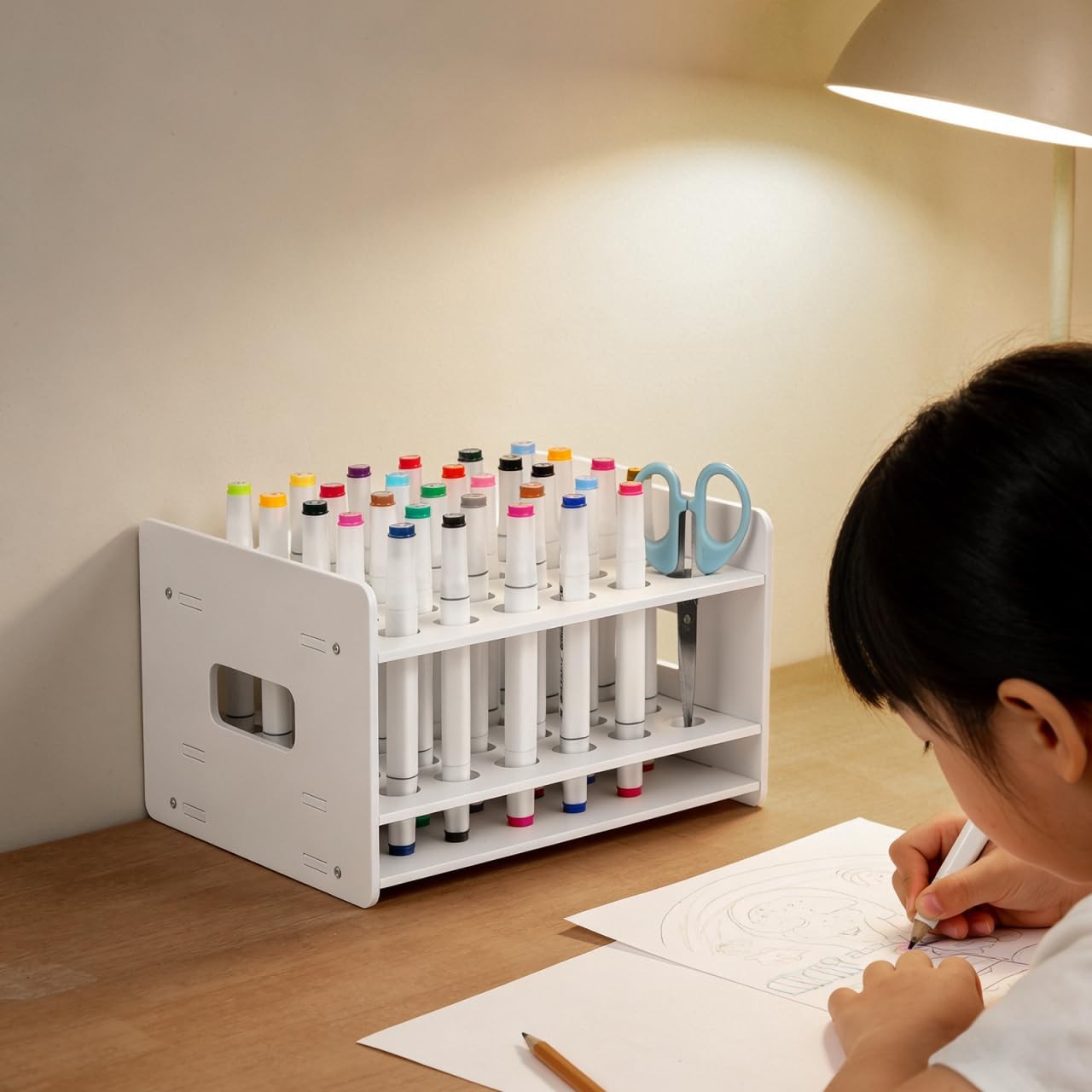 Cabilock Scissors Storage Rack 10.62X9.84X5.90Inch 27.00X25.00X15.00CM, White