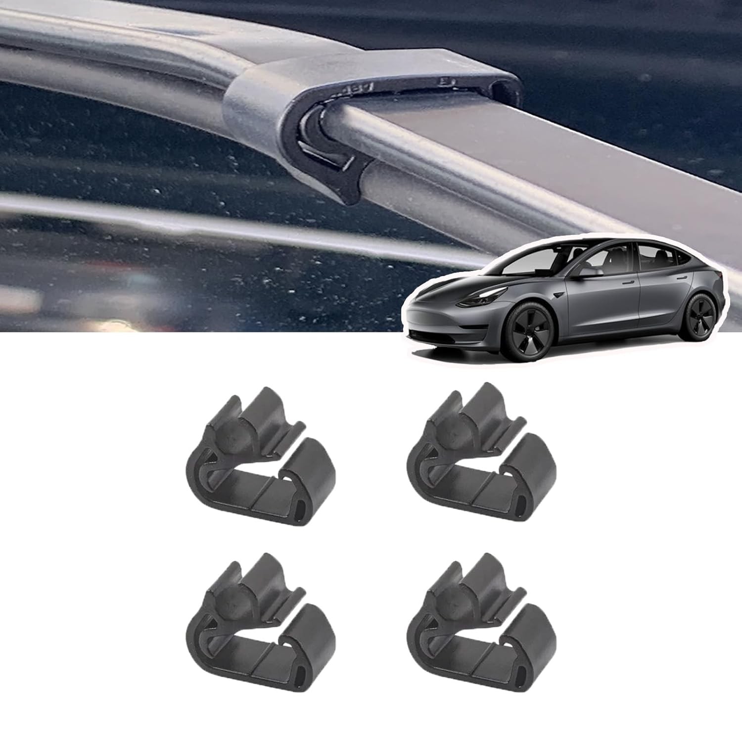 Tesla Windshield Wiper Hose Clips 4 Pack