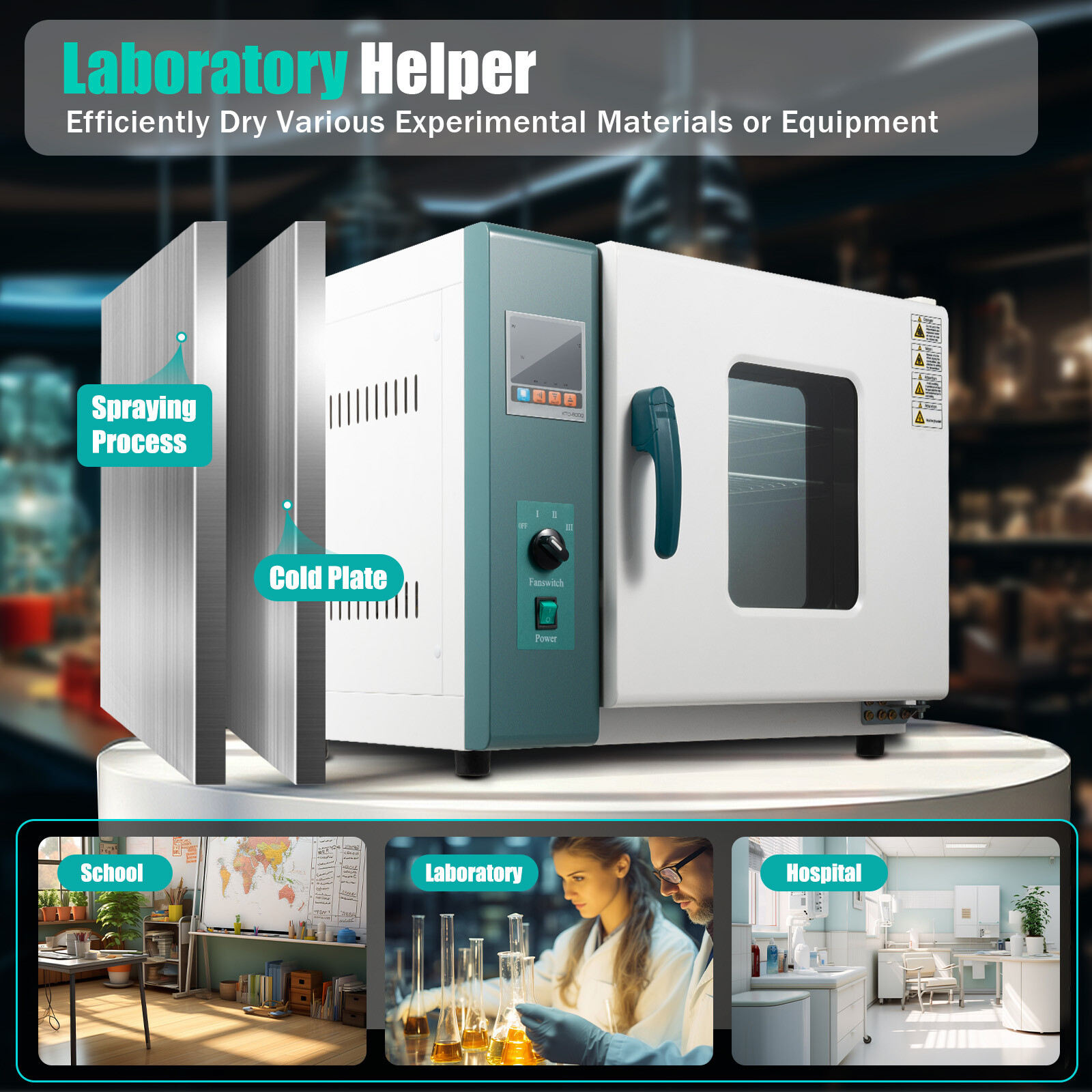 12 Gal 1000W Industrial Drying Oven Lab Industrial Digital Forced Air Convection