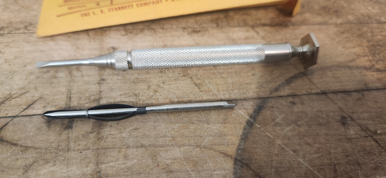Starrett 552A Opticians’ Screwdriver 2 Blade Spring Grip Screw Holder USA NOS