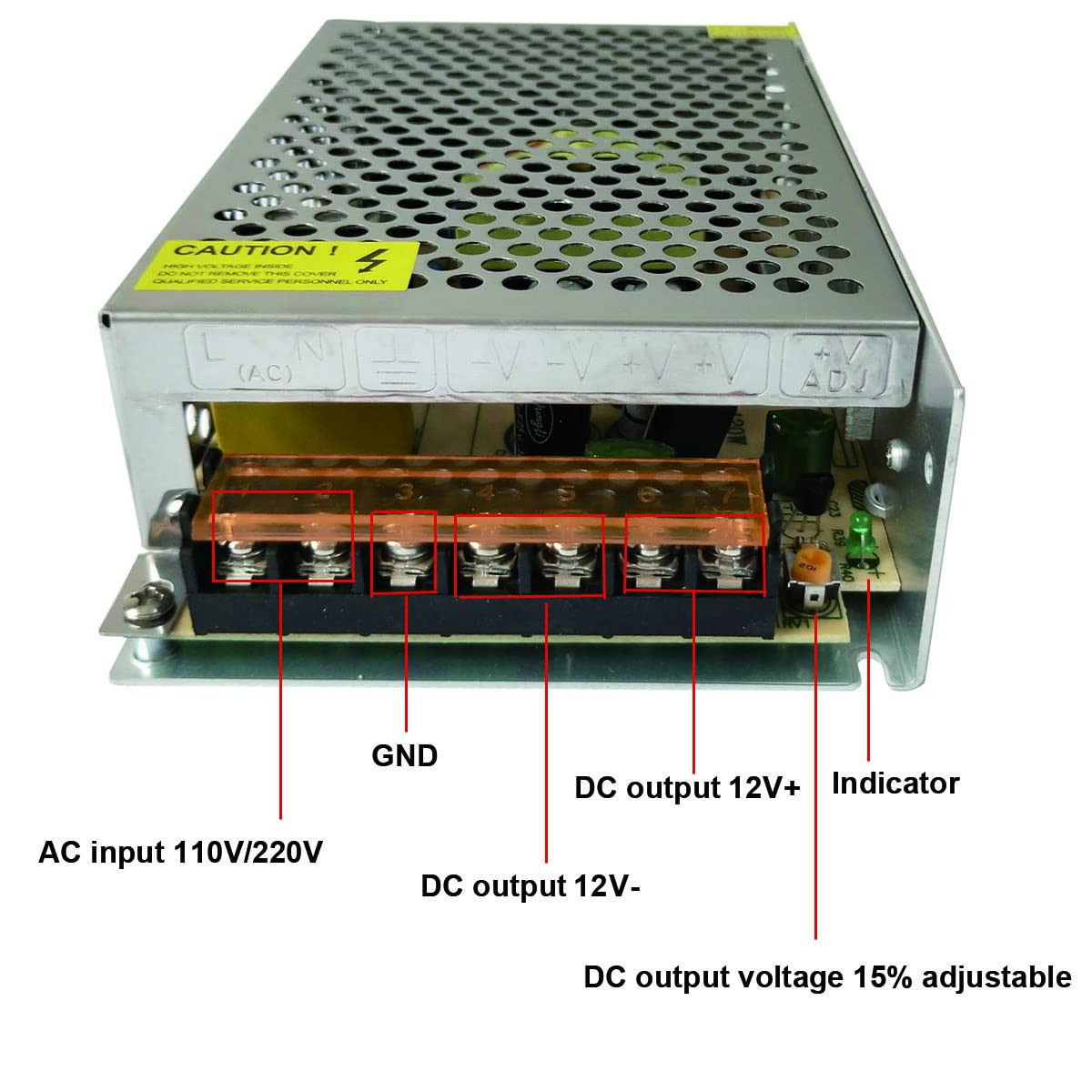 AC 110V to DC 12V 10A 120W Universal Regulated Switching Power Supply Adapter