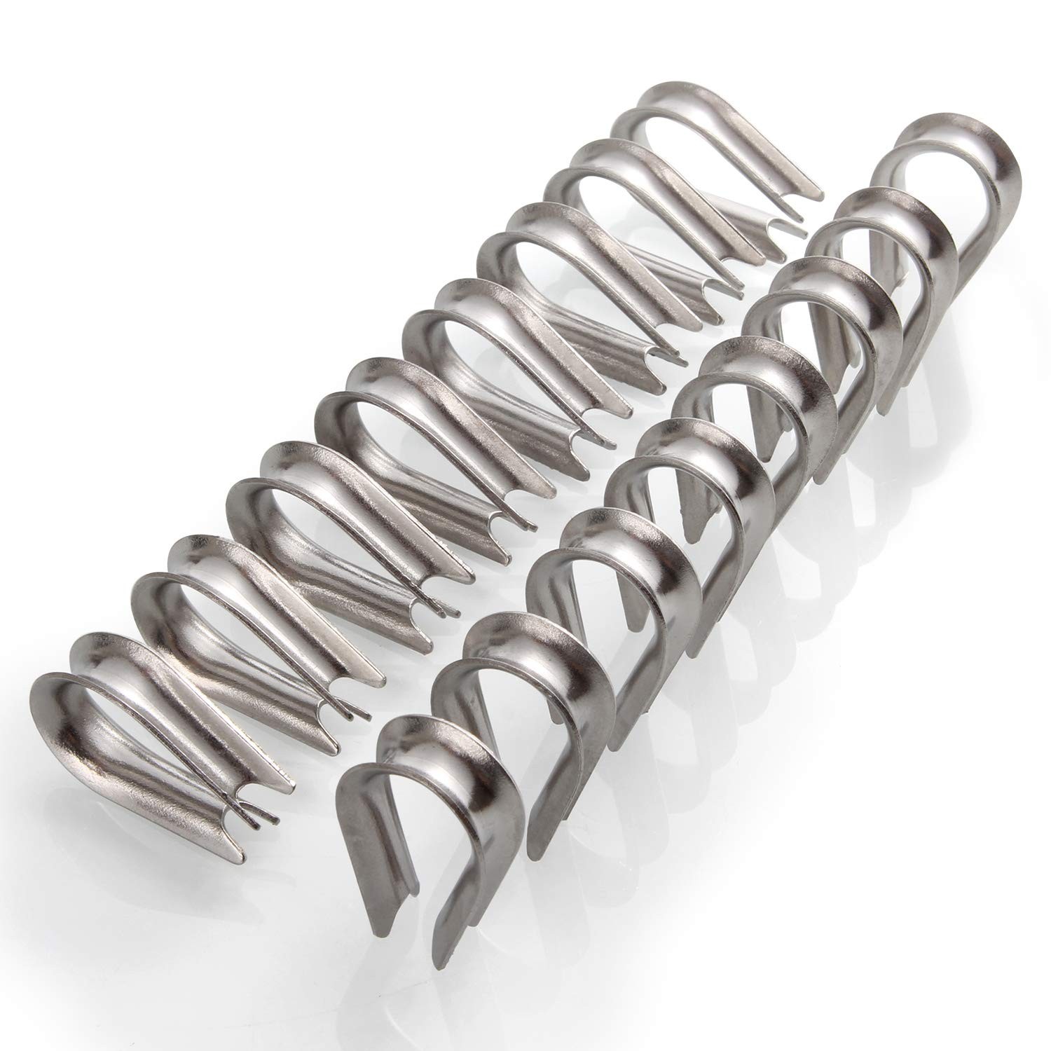 50 Pack M6 Stainless Steel Thimble for 1/4 Inch Diameter Wire Rope Cable