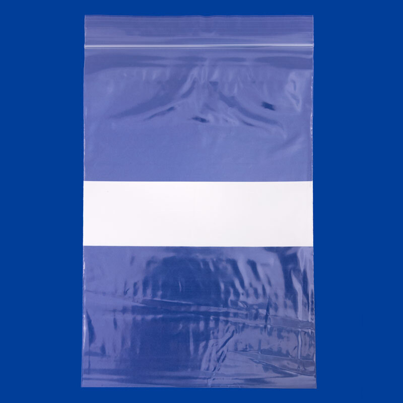3″ x 5″ White Block Zip Seal Bags Reclosable Top Lock 2Mil or 4Mil Heavy Duty