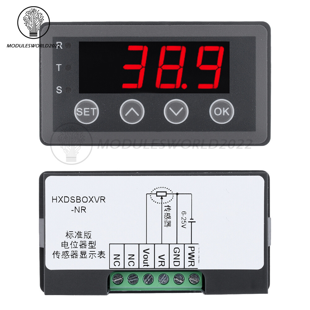 DC 6/8-25V 40/50mA 0.56″ 4-digit Tube Potentiometer Sensor Digital Display Meter