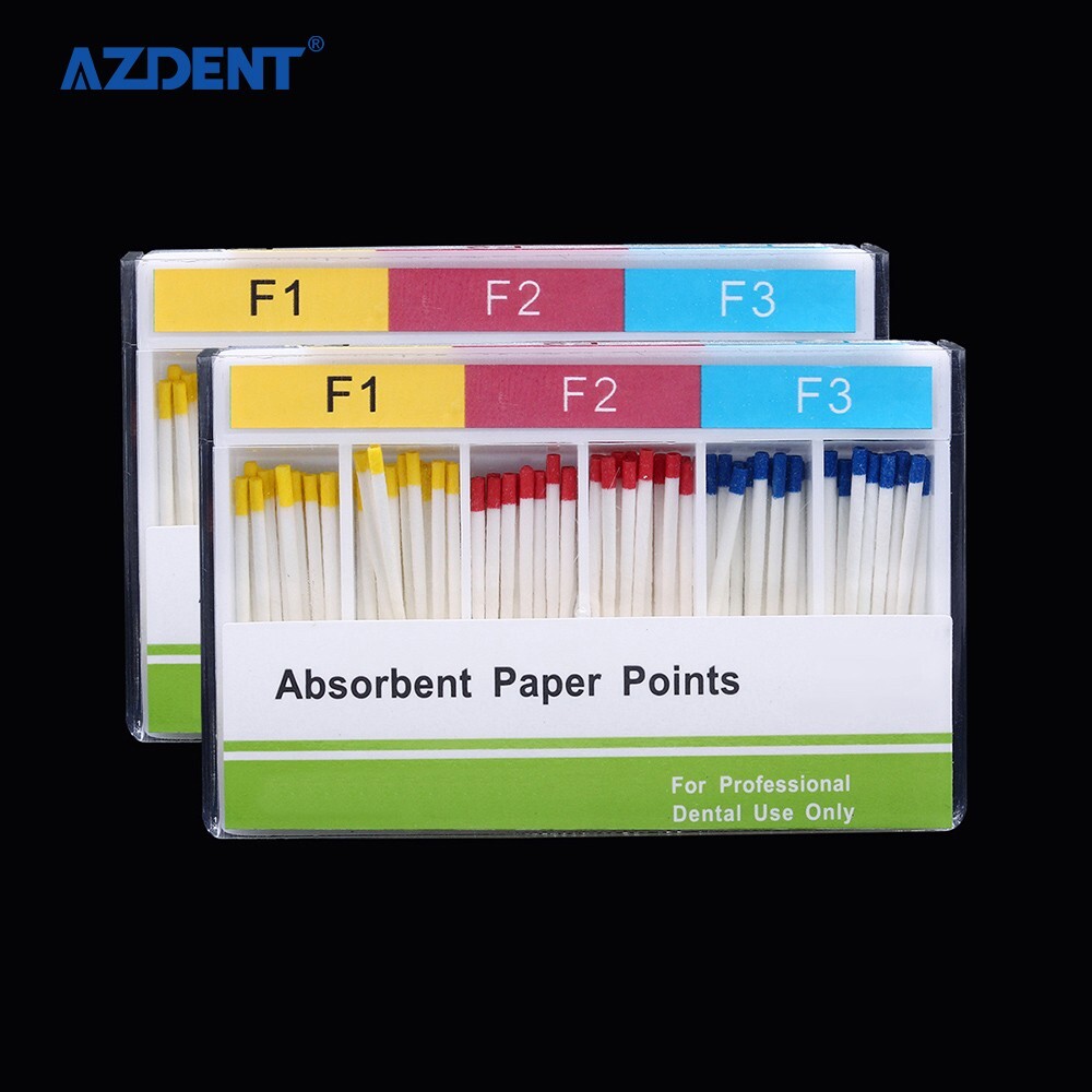 100PCS Dental Puntos Absorbentes de endodoncia para Endo Root Canel F1, F2, F3