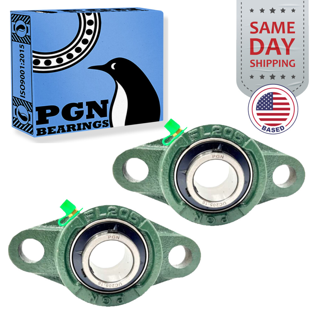 (2) UCFL205-16 Solid Base Pillow Block Flange Mounted Bearing 1″ Bore 2 Bolt