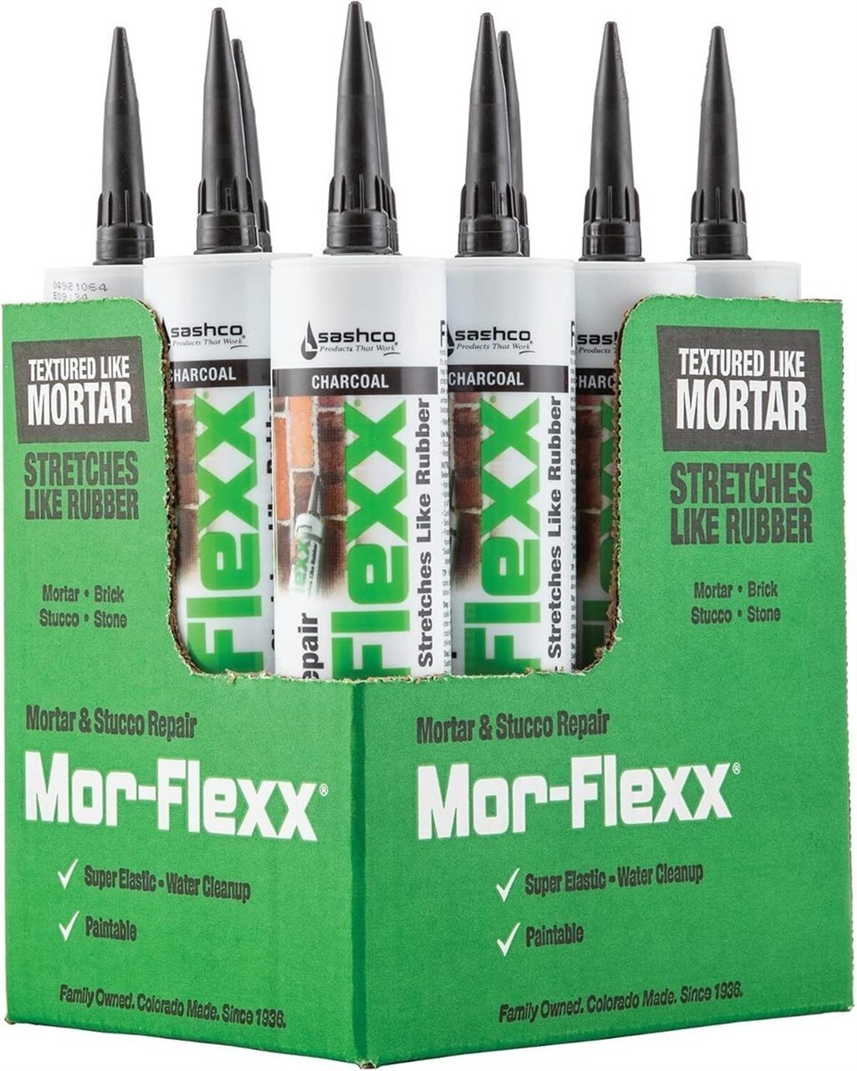 Mor-Flexx Charcoal Textured Caulk 10.5 oz (Pack of 12) – Brand New Free Shipping
