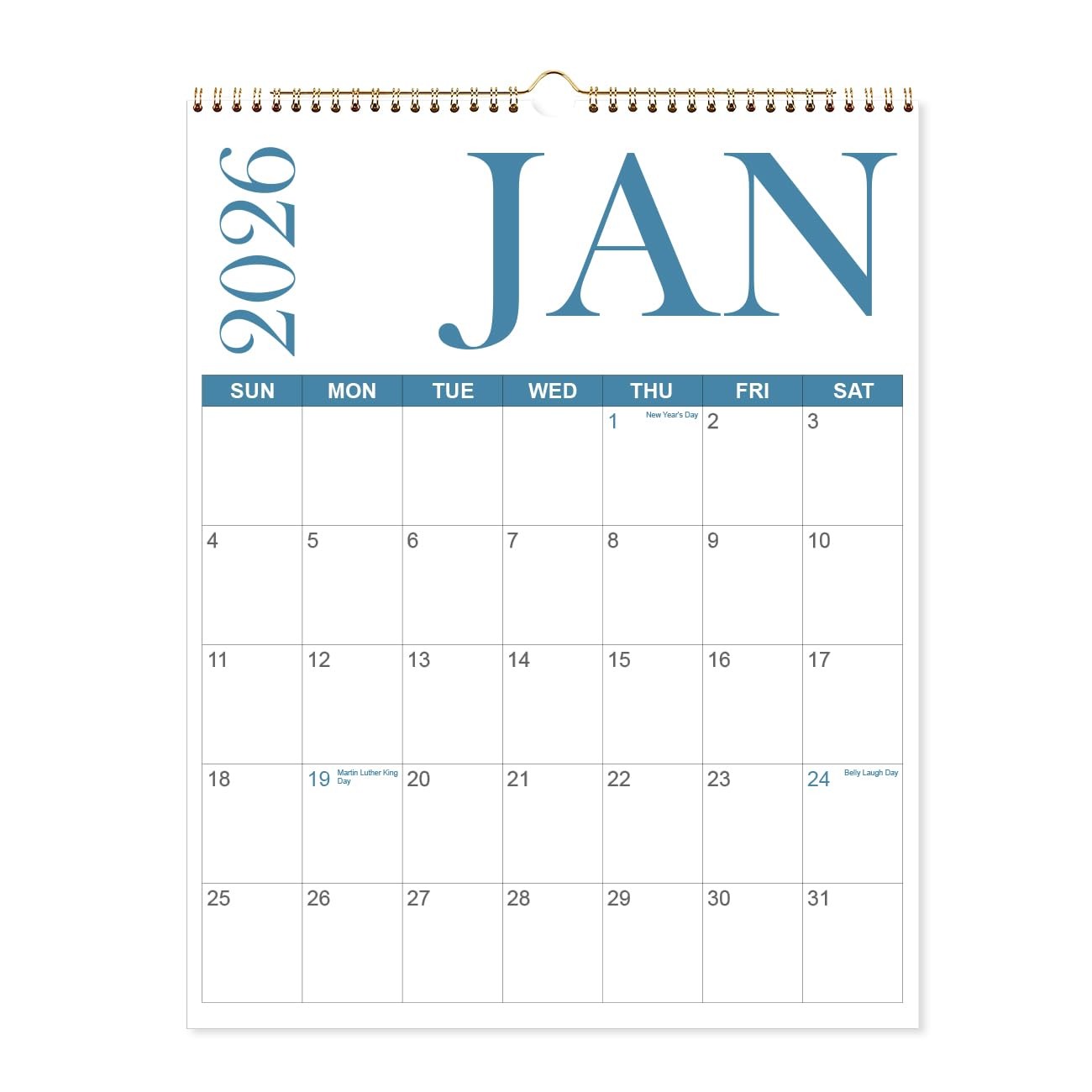 2026 Calendar – 12 Monthly Wall 11″ x 14″ 12-Month Wall, BigLetter