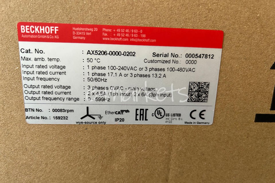1PC NEW BECKHOFF Servo Drive AX5206-0000-0202