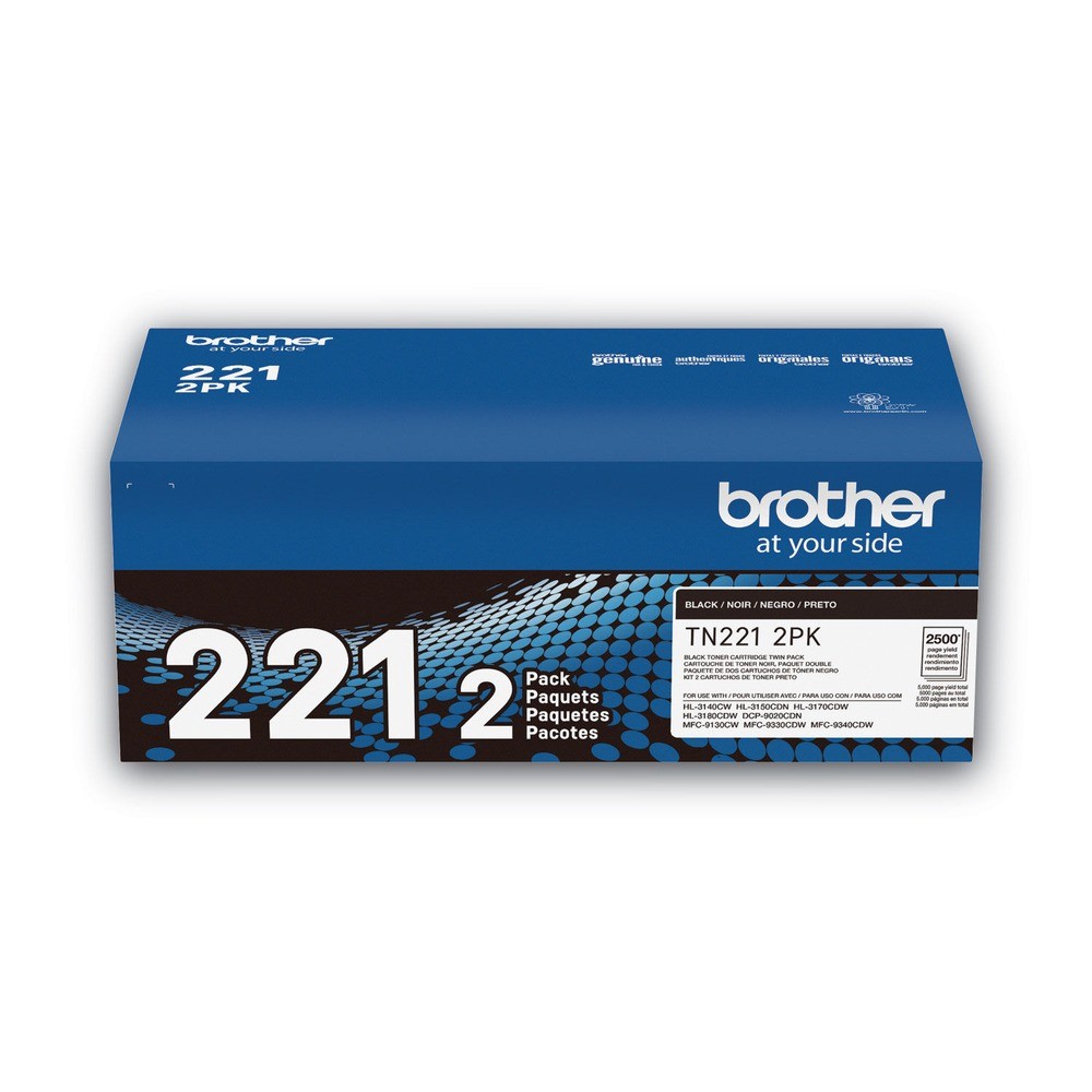 Brother TN2212PK 2500 Page-Yield Toner – Black (2/Pack) New