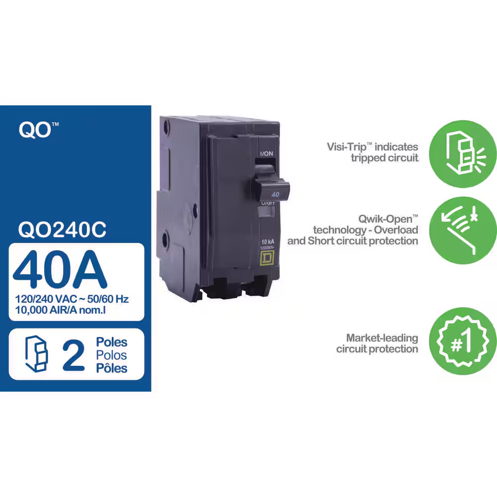 QO 40-Amp 2-Pole Circuit Breaker (QO240CP)