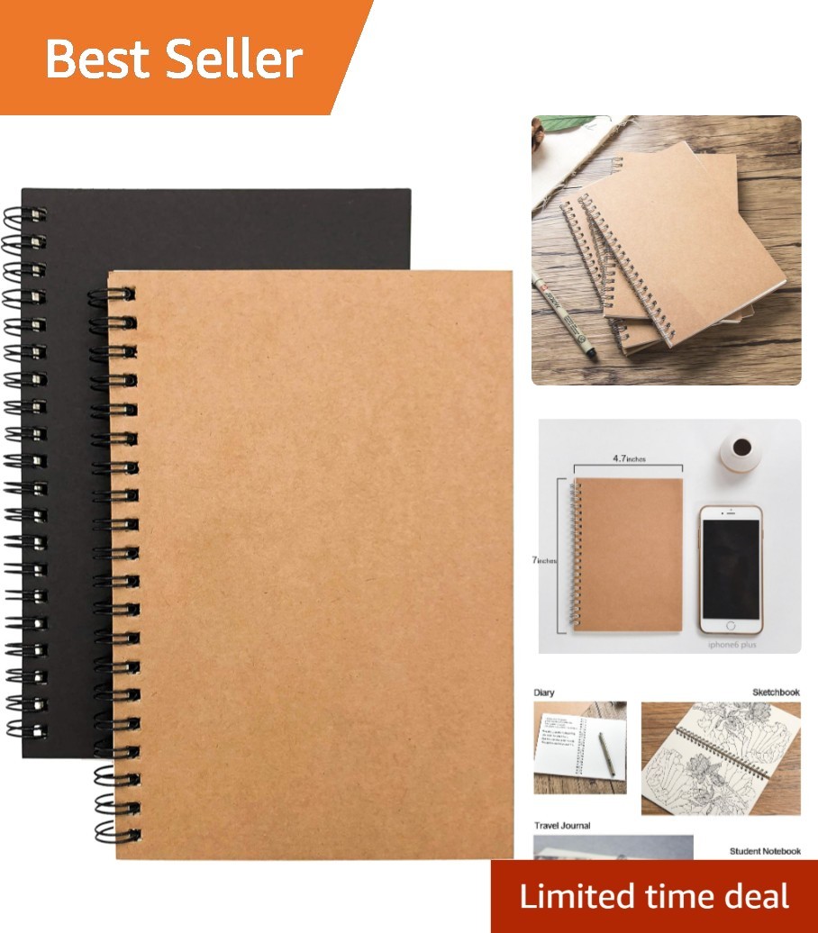 Compact Soft Cover Blank Sketchbook Set – 100 Pages for Unbounded Creativity