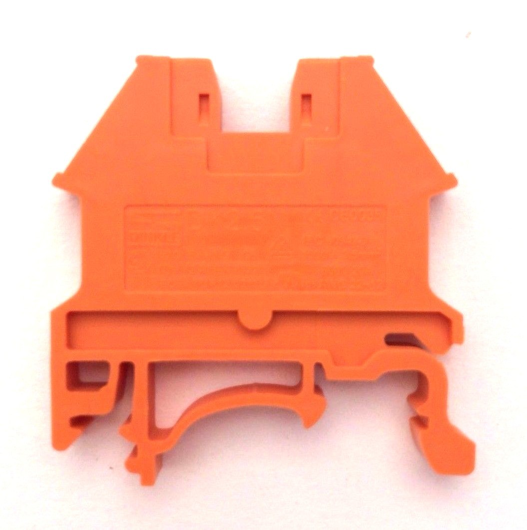 DIN Rail Terminal Blocks 100 Quantity DK2.5N-OR Orange Dinkle 12AWG 20A 600V
