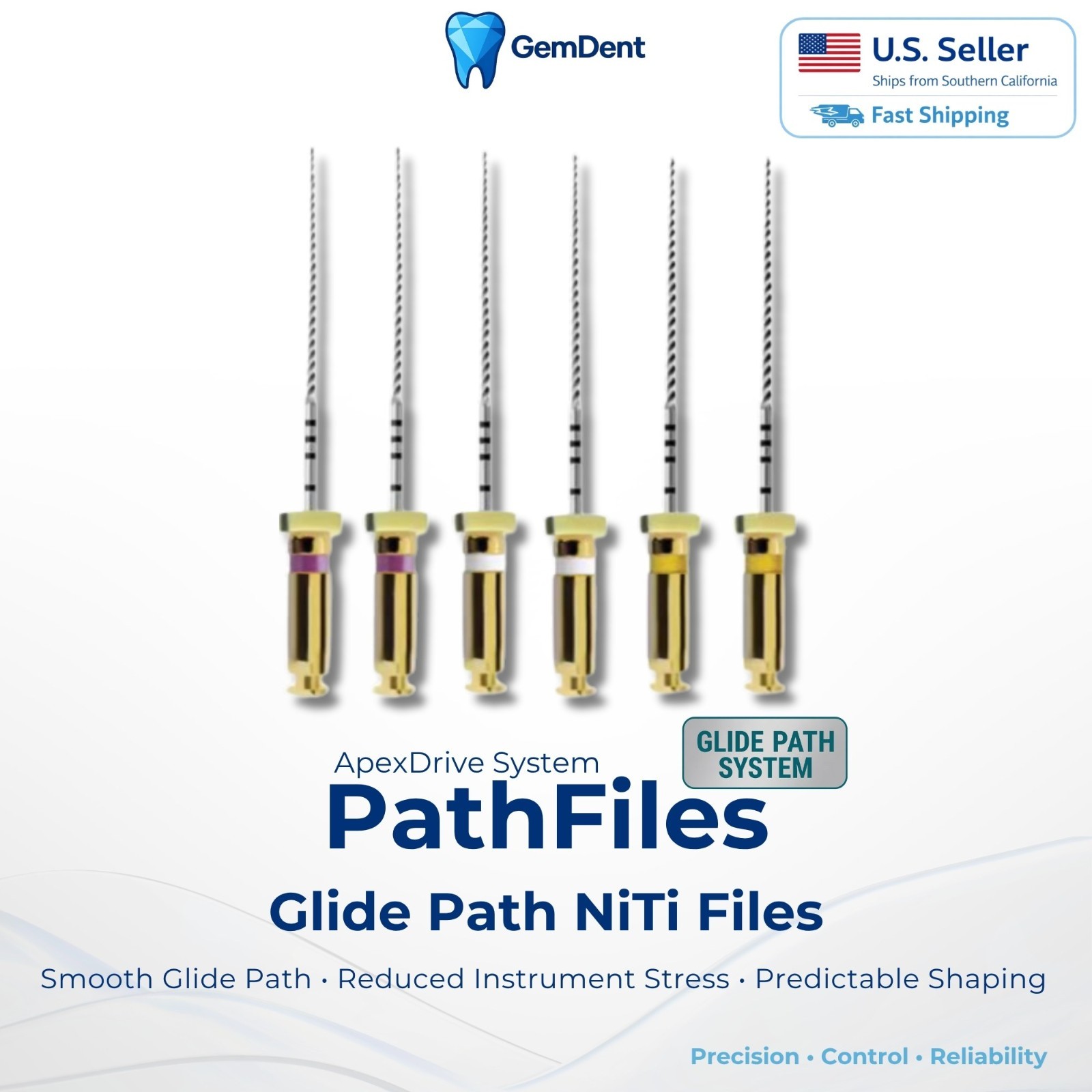 GemDent ApexDrive PathFiles NiTi Glide Path Files Endo Rotary Assorted #13-#19