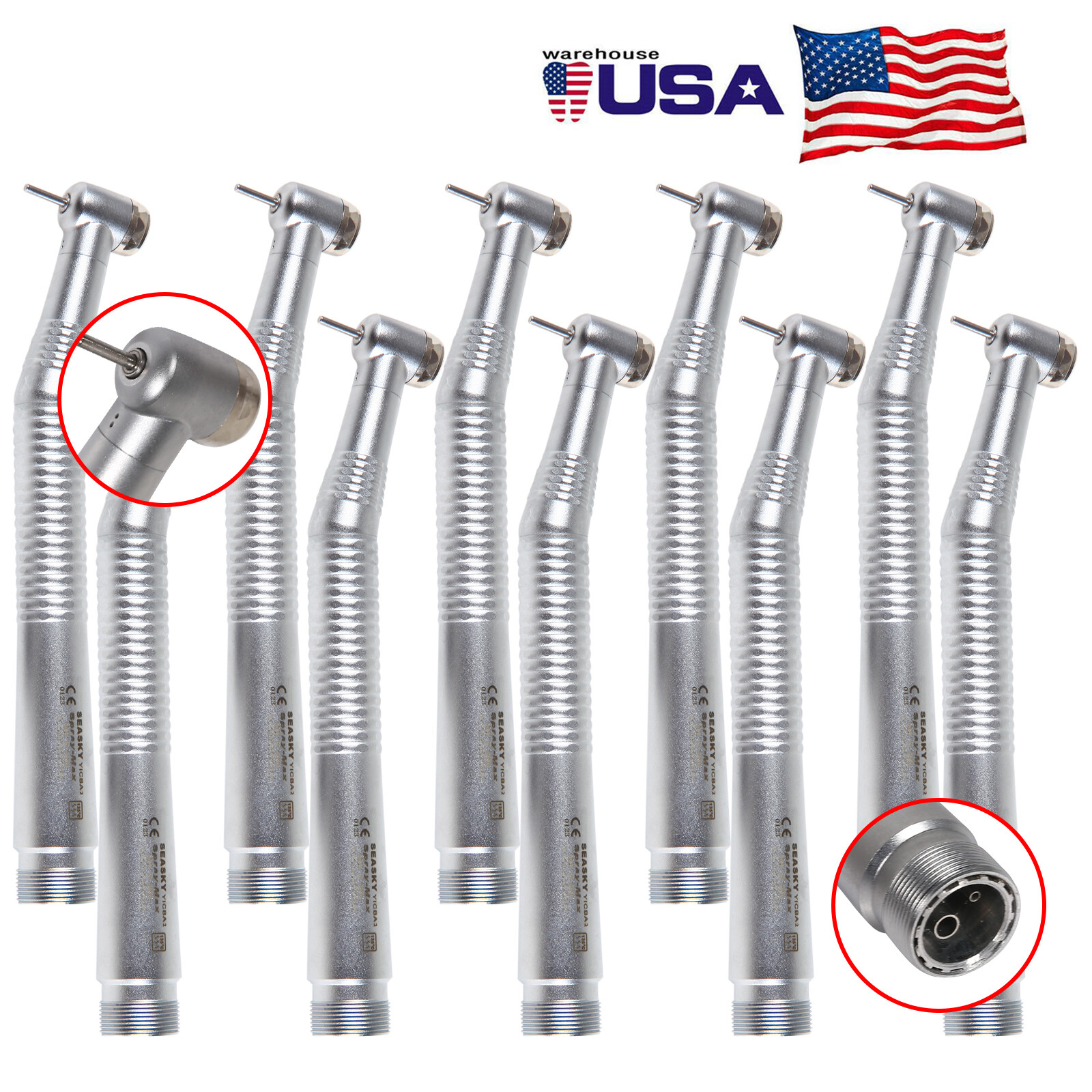 Lot High-Speed Dental Drill Air Turbine Handpiece 2-Hole 4-Hole fit NSK Pana