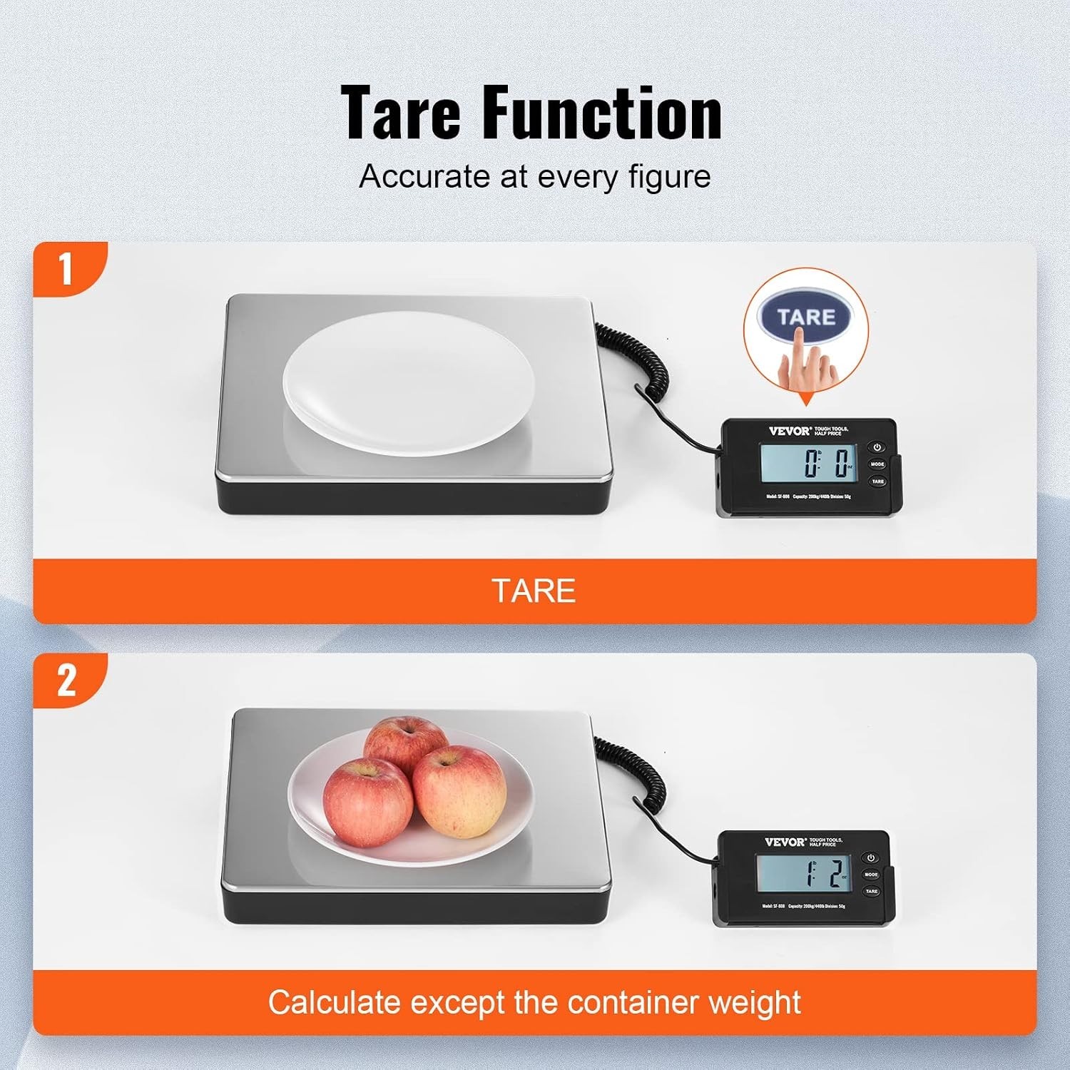 Digital Shipping Scale, 440 lbs x 1.7 oz. Heavy Duty Postal Scale with Timer,…