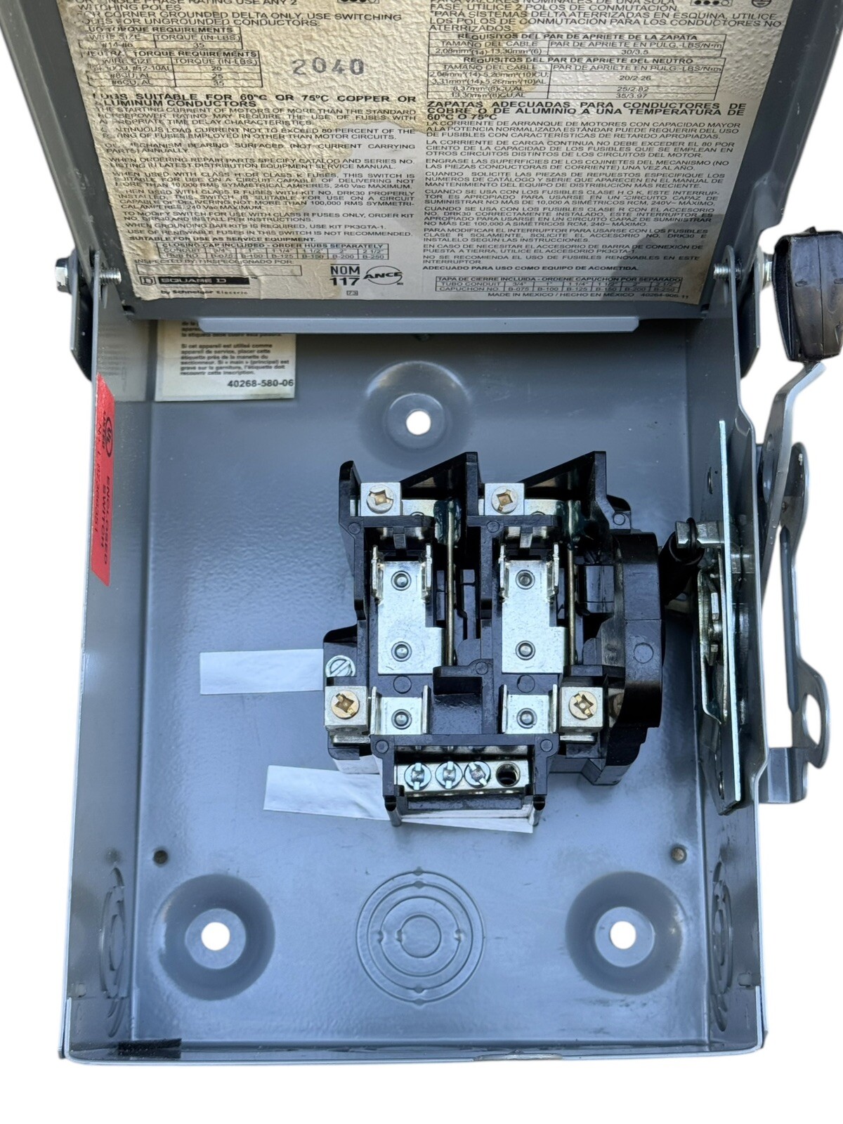 Square D D221NRB 30 Amp 120/240V Max. General Duty Safety Switch Rainproof