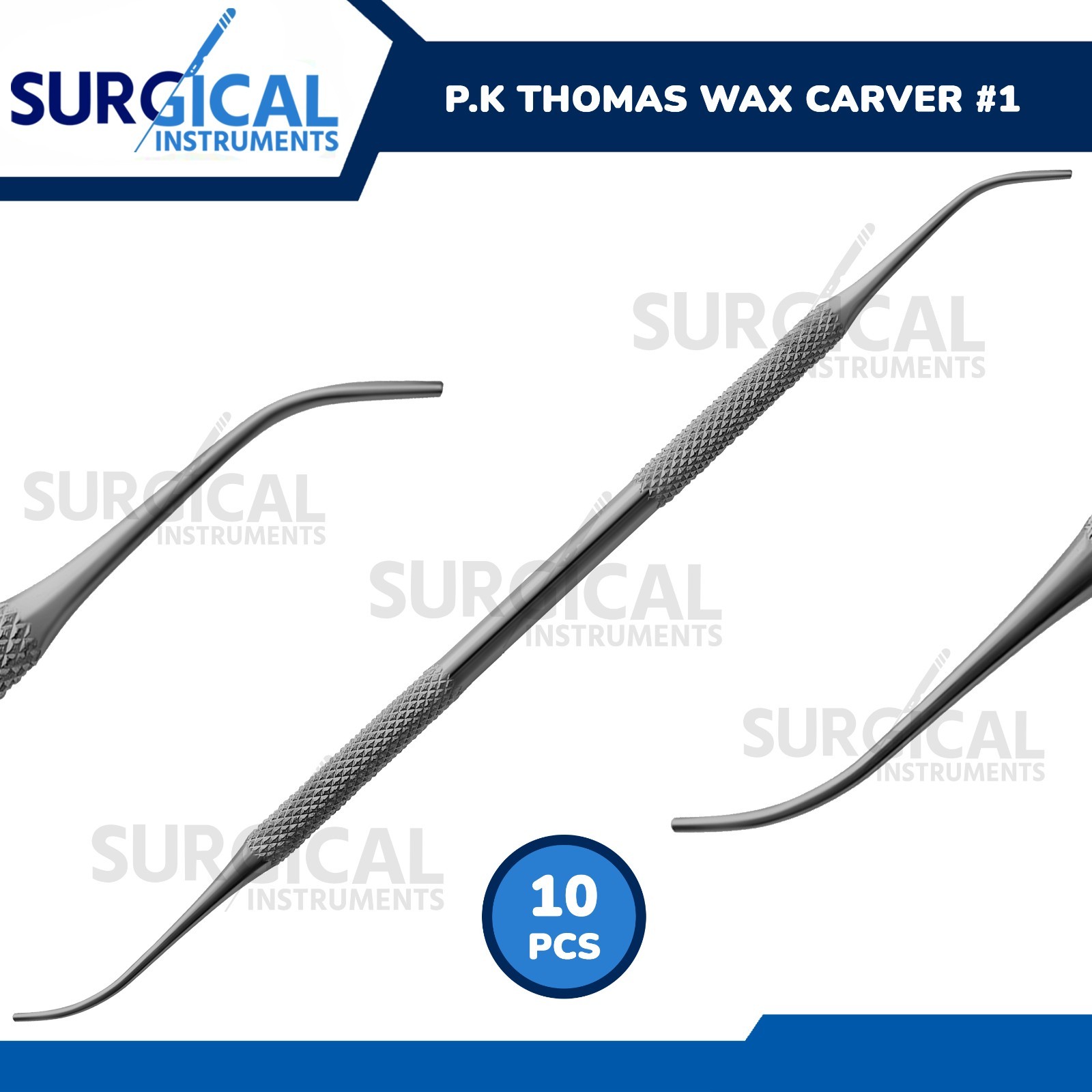 10 Pcs Pk Thomas #1 Wax Modeling Carver Dental Restorative German Grade