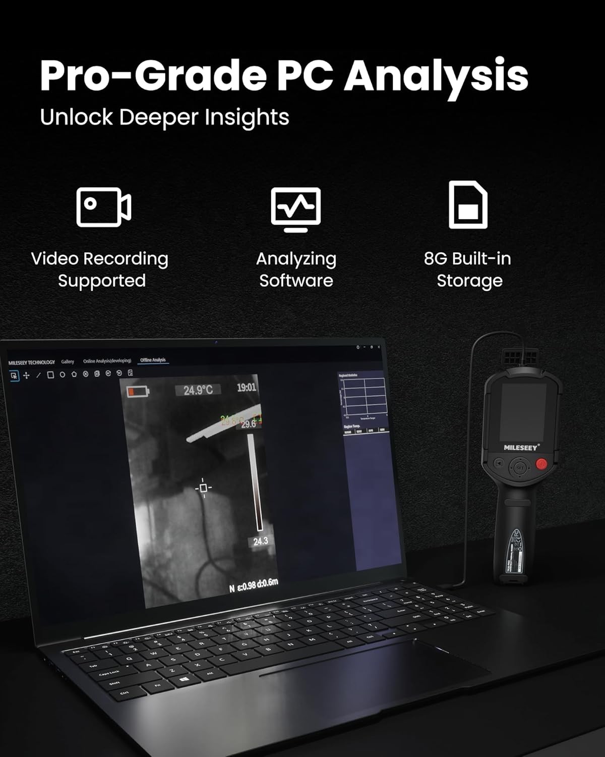 Mileseey Thermal Imaging Camera 320 × 240 IR Resolution 50 HZ Infrared Camera