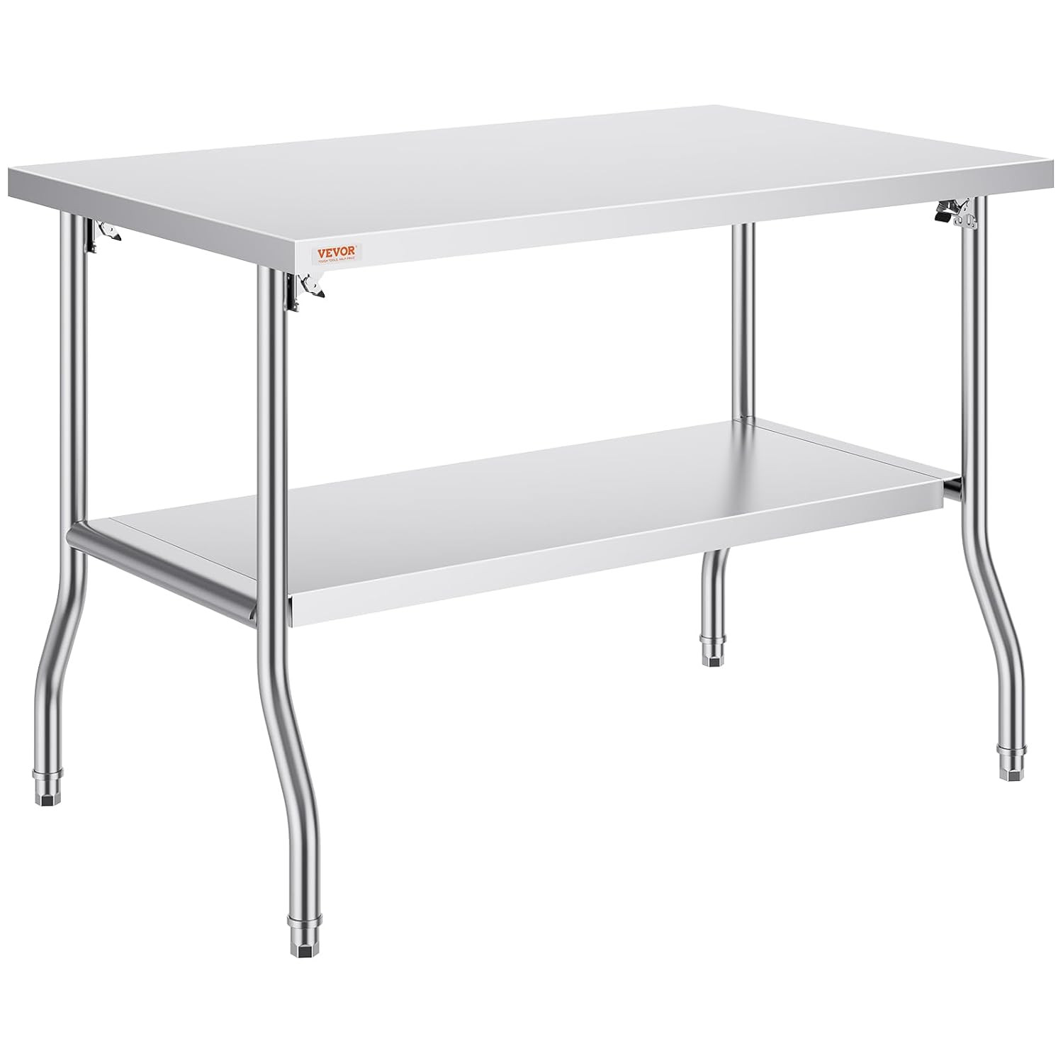 Stainless Steel Foldable Work Table, 30 * 48 Inch Heavy Duty Food Outdoor Double