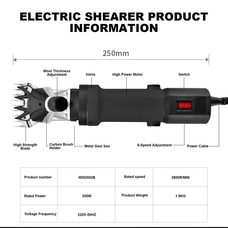 550W Electric Sheep Shearing Goat Clippers Shears tools Grooming For Animal