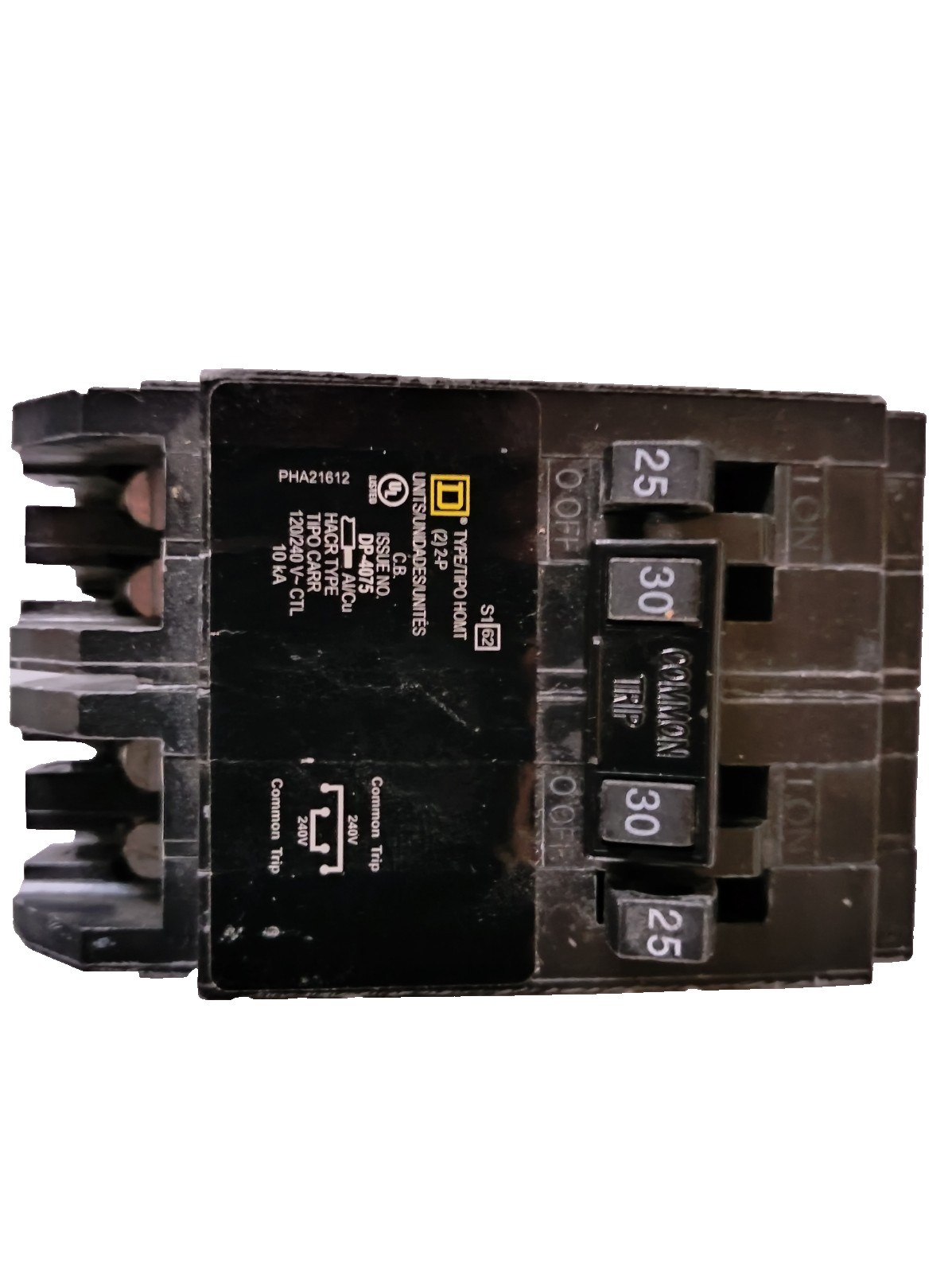 Square D Quad HOMT2525230 Plug-On 25/30A Tandem Breaker (2) 1P-25A / (1) 2P-30A