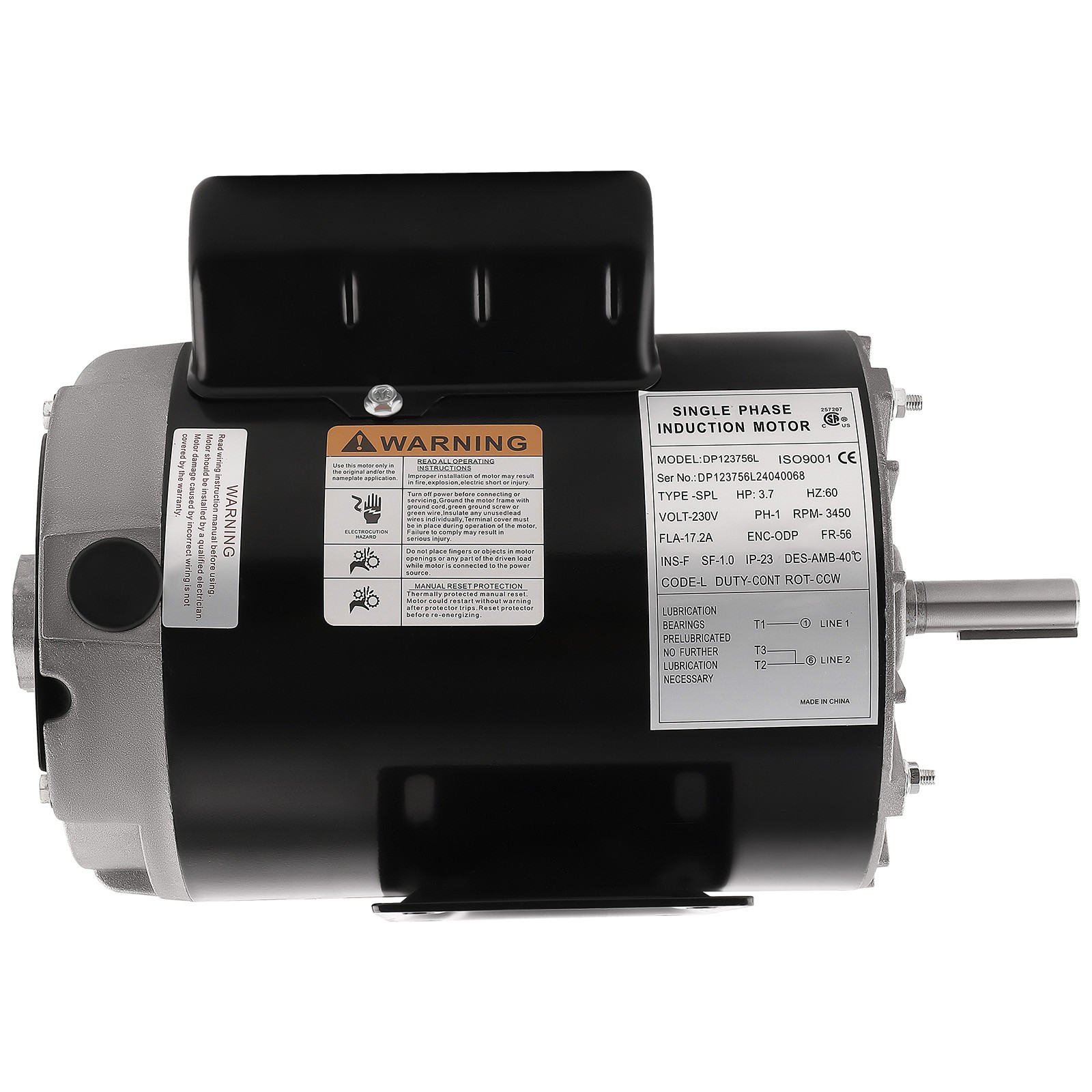 3.7 HP Compressor Duty Motor Replaces Open Drip Proof For General Equipment