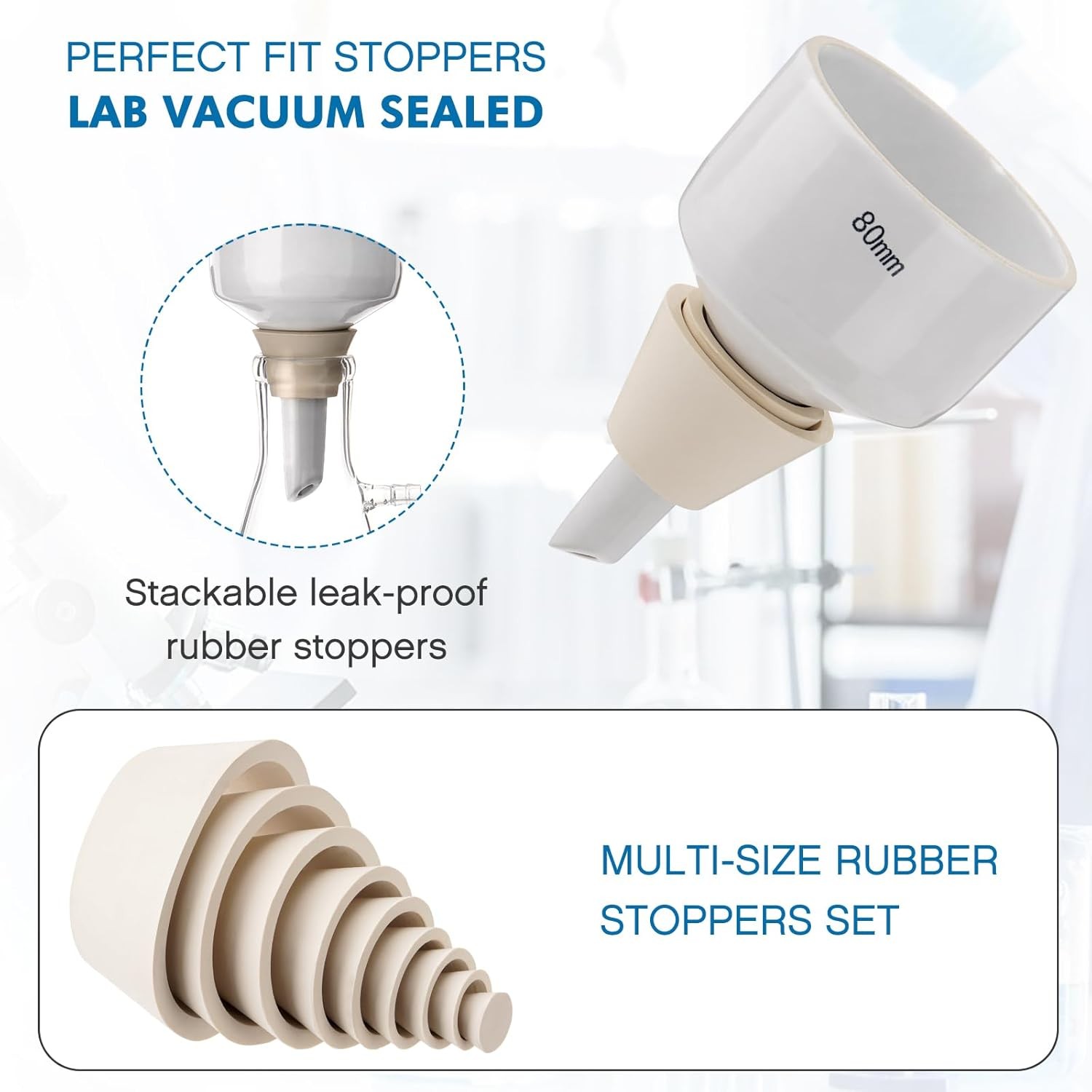 500 mL Buchner Funnel Filtering Vacuum Filtering Flask w/ Handheld Vacuum Pump