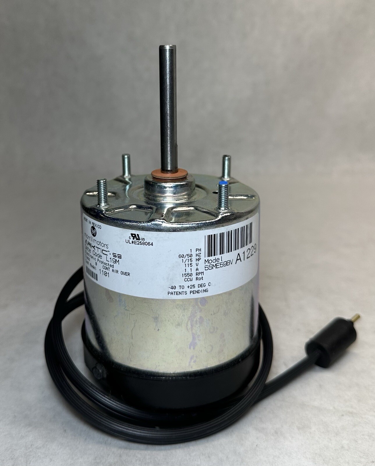 NEW Morrill Motors Arktic 59 Motor 5SME59BVA1229, 1/15 HP, 115V, 1550 RPM