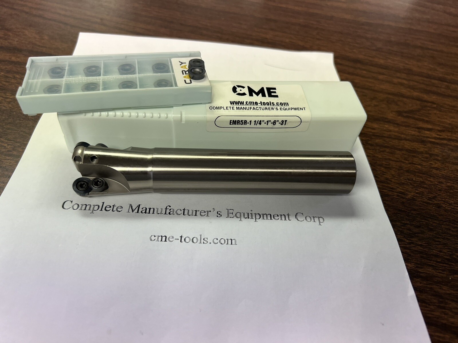 1pc 1-1/4” Corner Radius Index EMR5R end mill & 10 extra RPMW1003MO Round insert