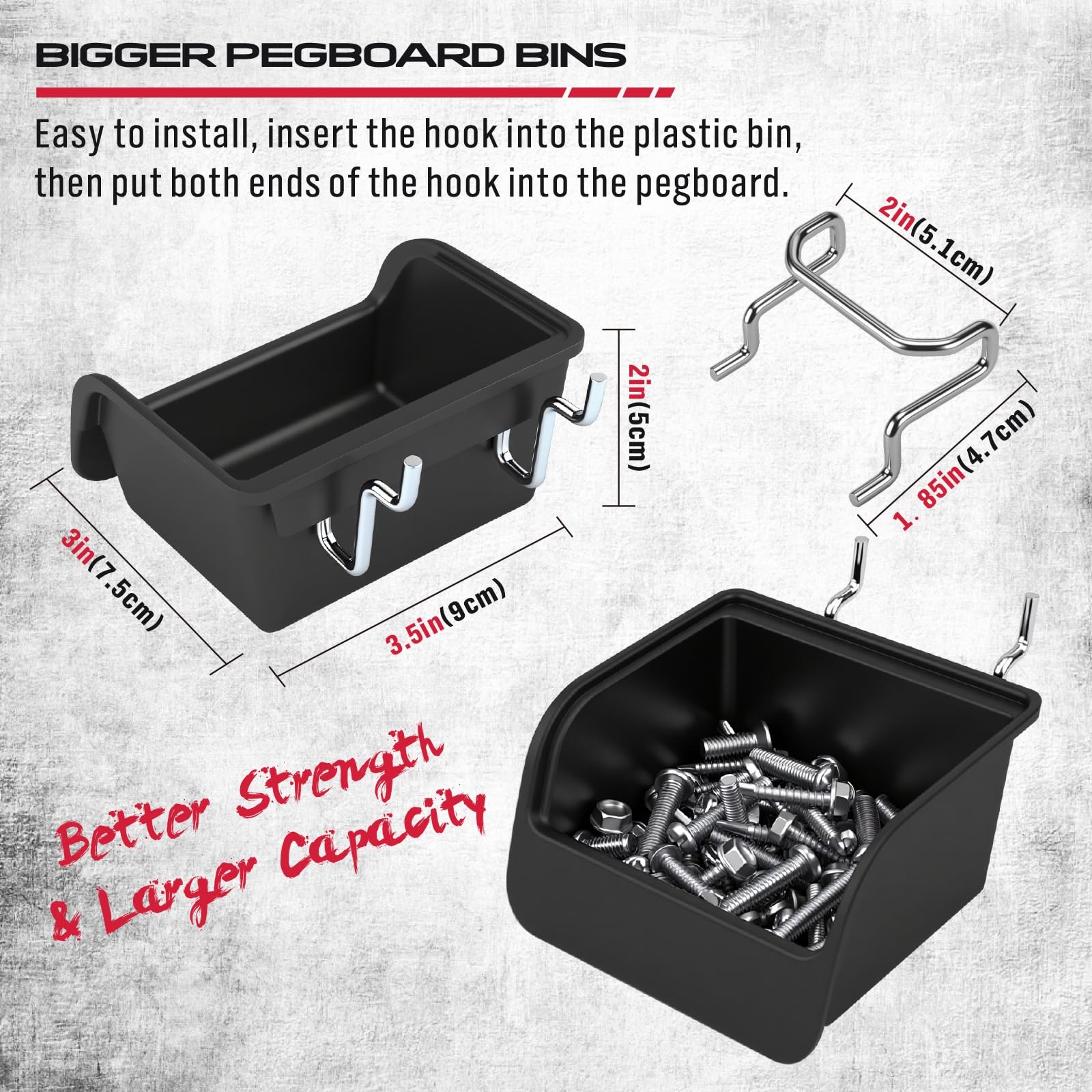 Ultimate 121-Piece Pegboard Hooks Set, Accessories with Metal Black