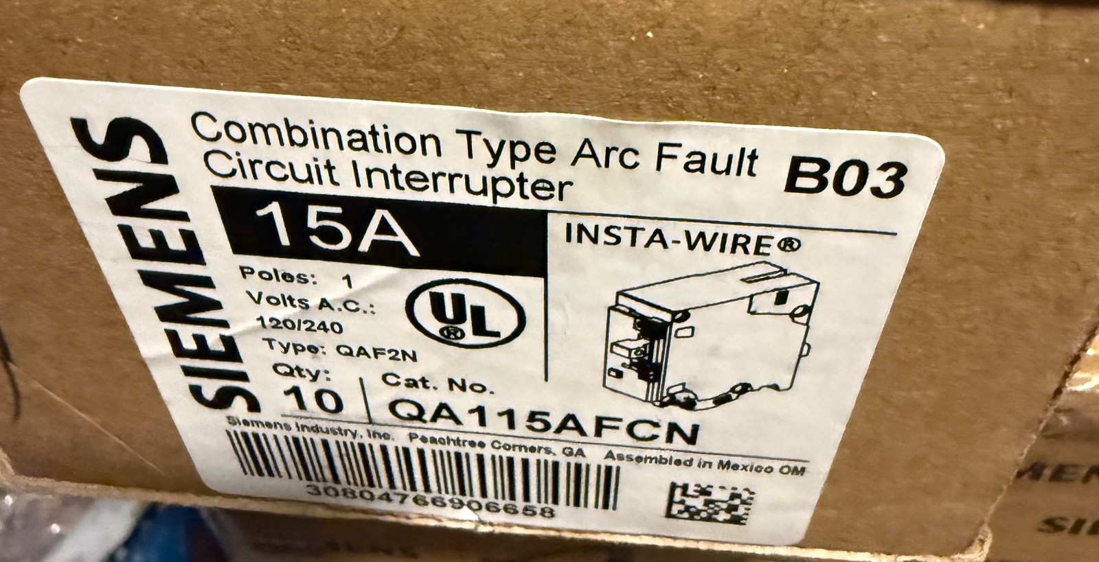 10 PACK New Siemens QA115AFCN