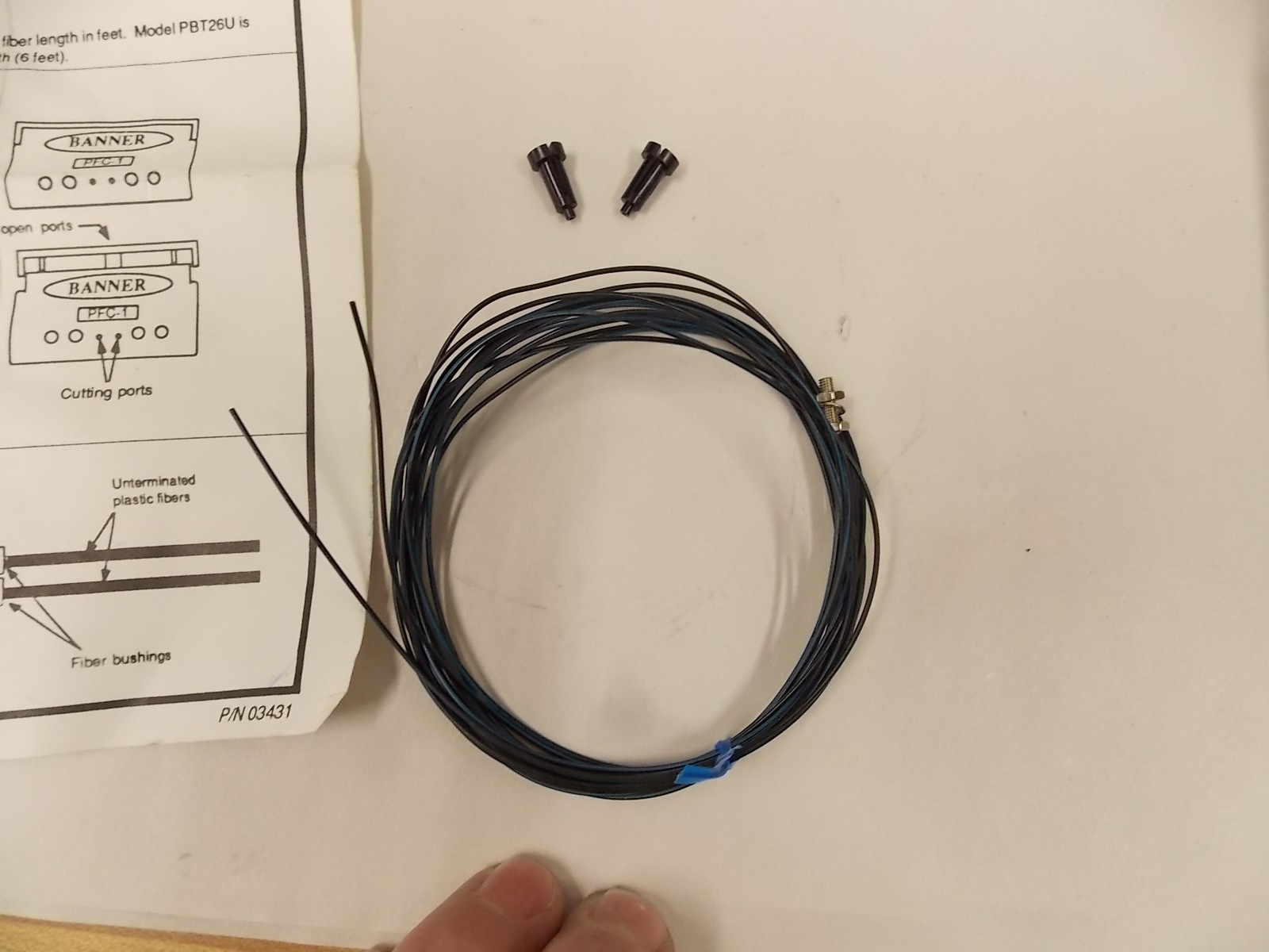 NOS Banner PBT26U Fiber Optic Cable 0.5mm Diffuse Reflective Core 6ft F5