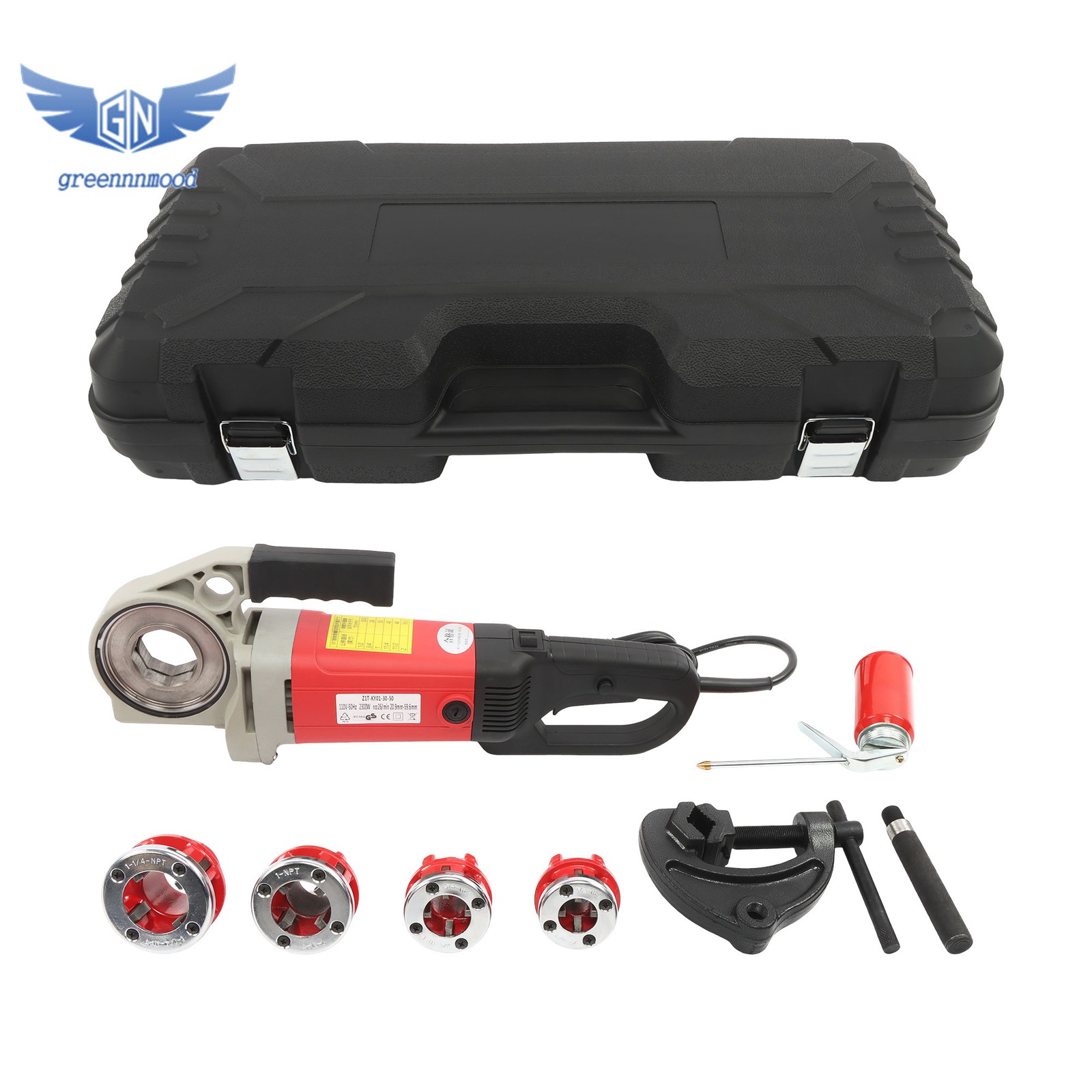 Electric Pipe Threader, 2300W Pipe Threading Machine with 4 Dies 1/2″ – 1 1/4″