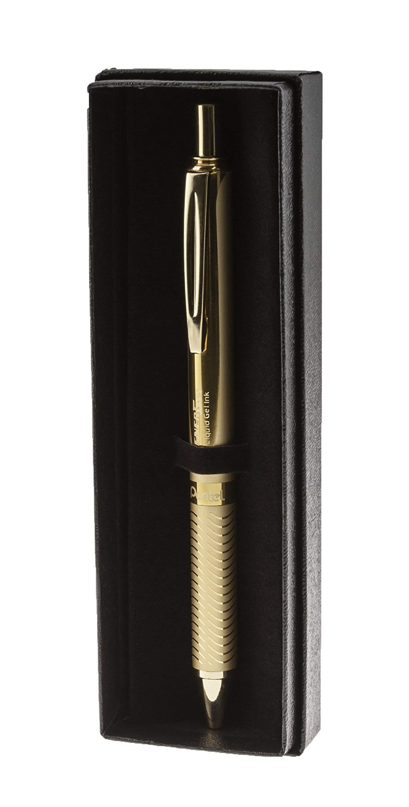 Pentel EnerGel Alloy Retractable Gel Pen, Gold 1 Count (Pack of 1),