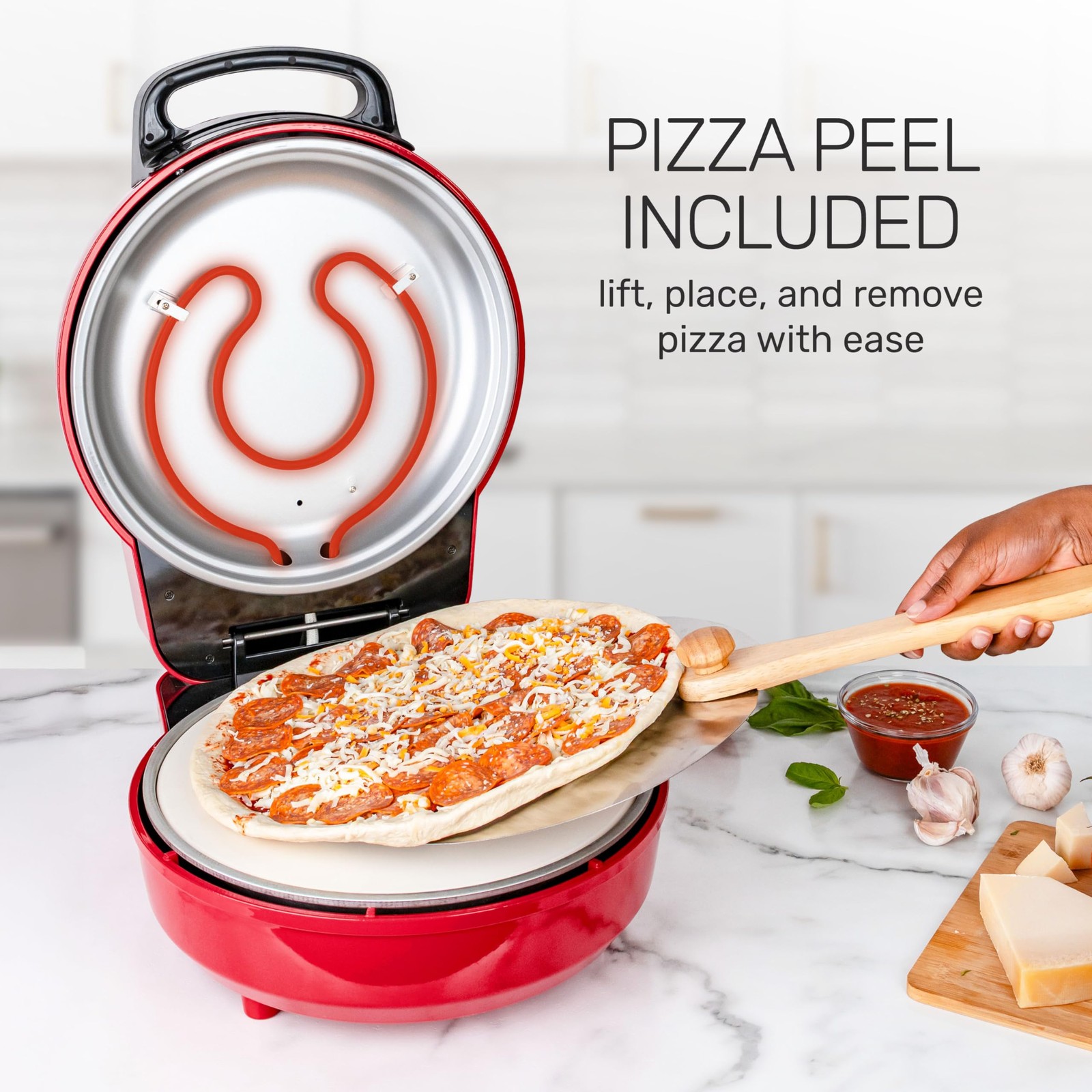 Nostalgia Homecraft Stone Baked Pizza Oven 12in Woodfired Style Indoor Electric