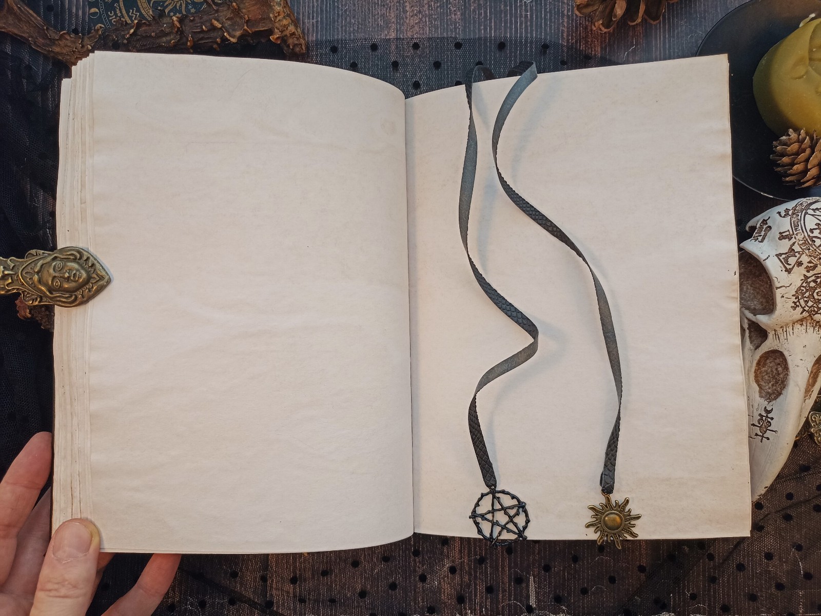 Book of Shadow Witch Grimoire Journal Blank Witchcraft Raven 8×6 in 600 Pages