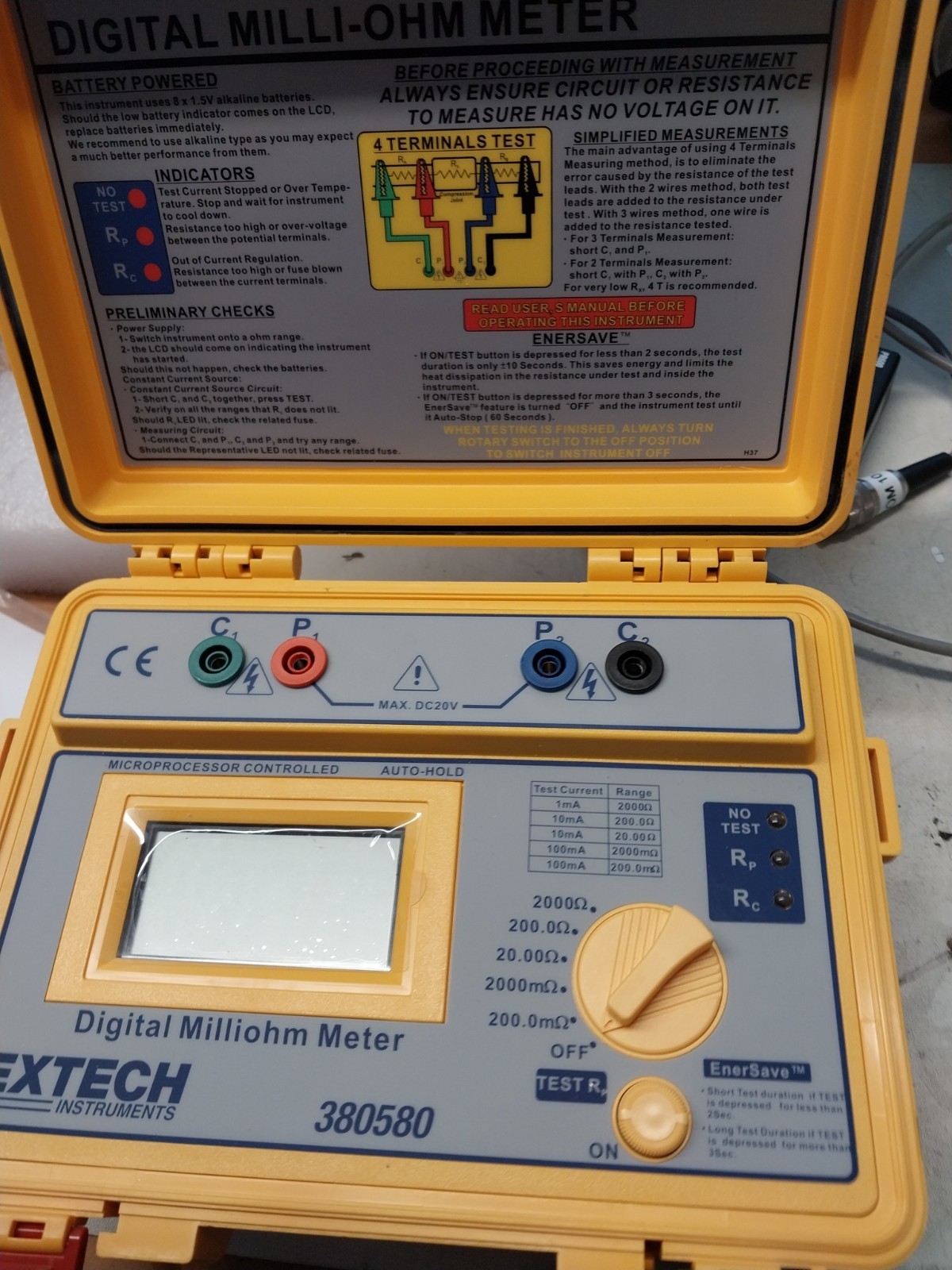 Extech milli ohm meter avionics
