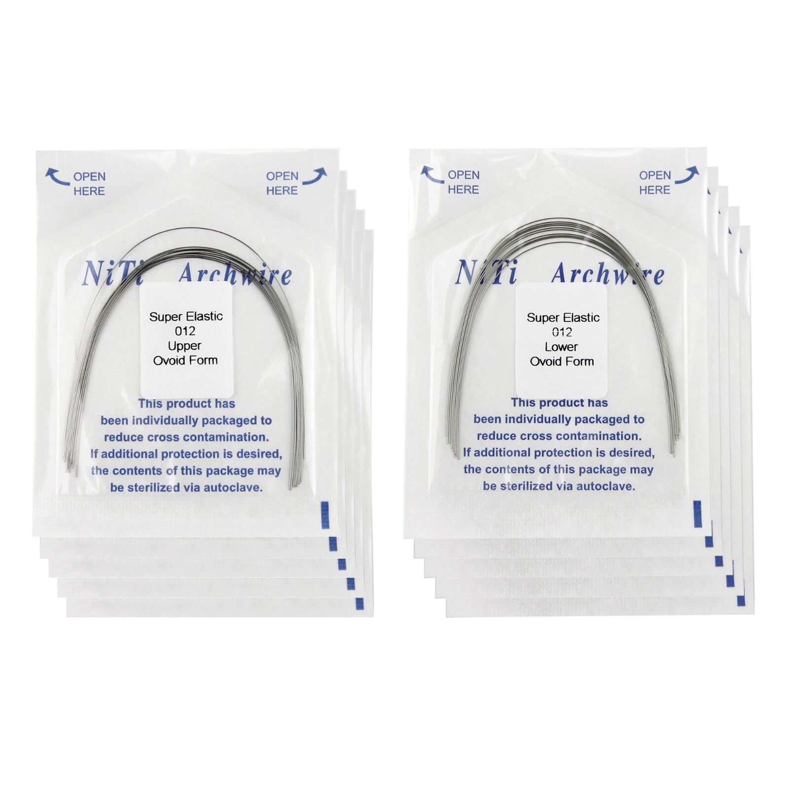 100PCS Dental Orthodontic Arch Wire NiTi Stainless Steel Round Square Ovoid Form