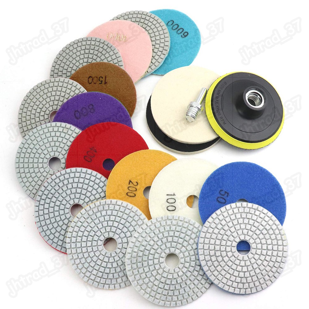 4 Inch Wet Dry Diamond Polishing Sanding Pads Discs Concrete Granite Glass Stone