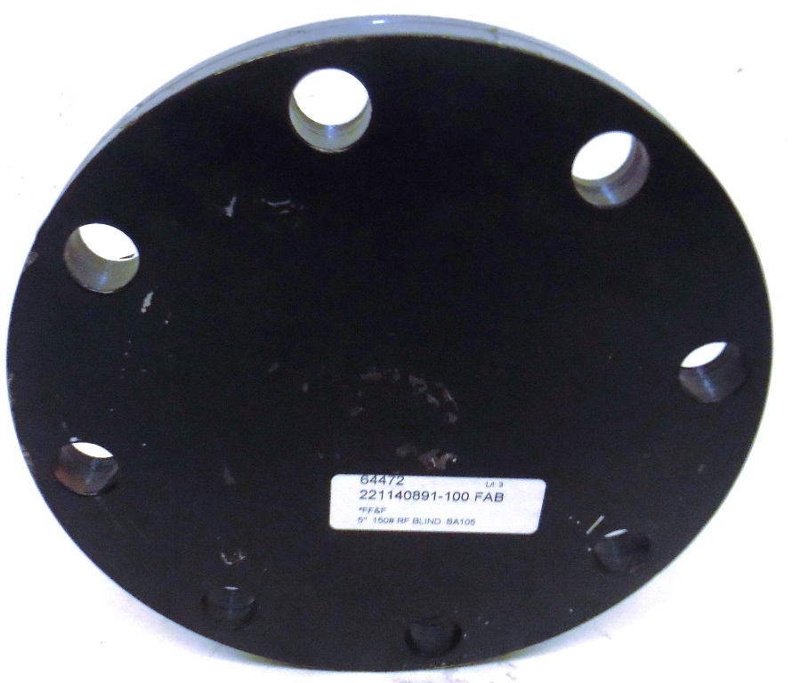 UNKNOWN BRAND, BLIND FLANGE, 5″ PIPE SIZE, CLASS 150, SA105 1004, B16.5