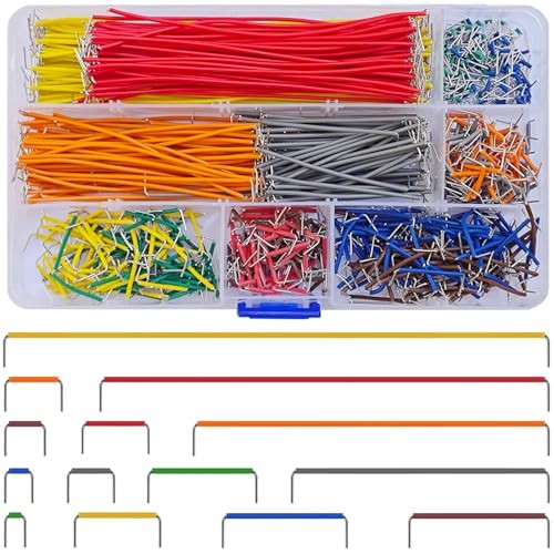 840 Pcs Breadboard Jumper Wires Kit, 14 Lengths, Multicolor, Pre-Stripped, Solde