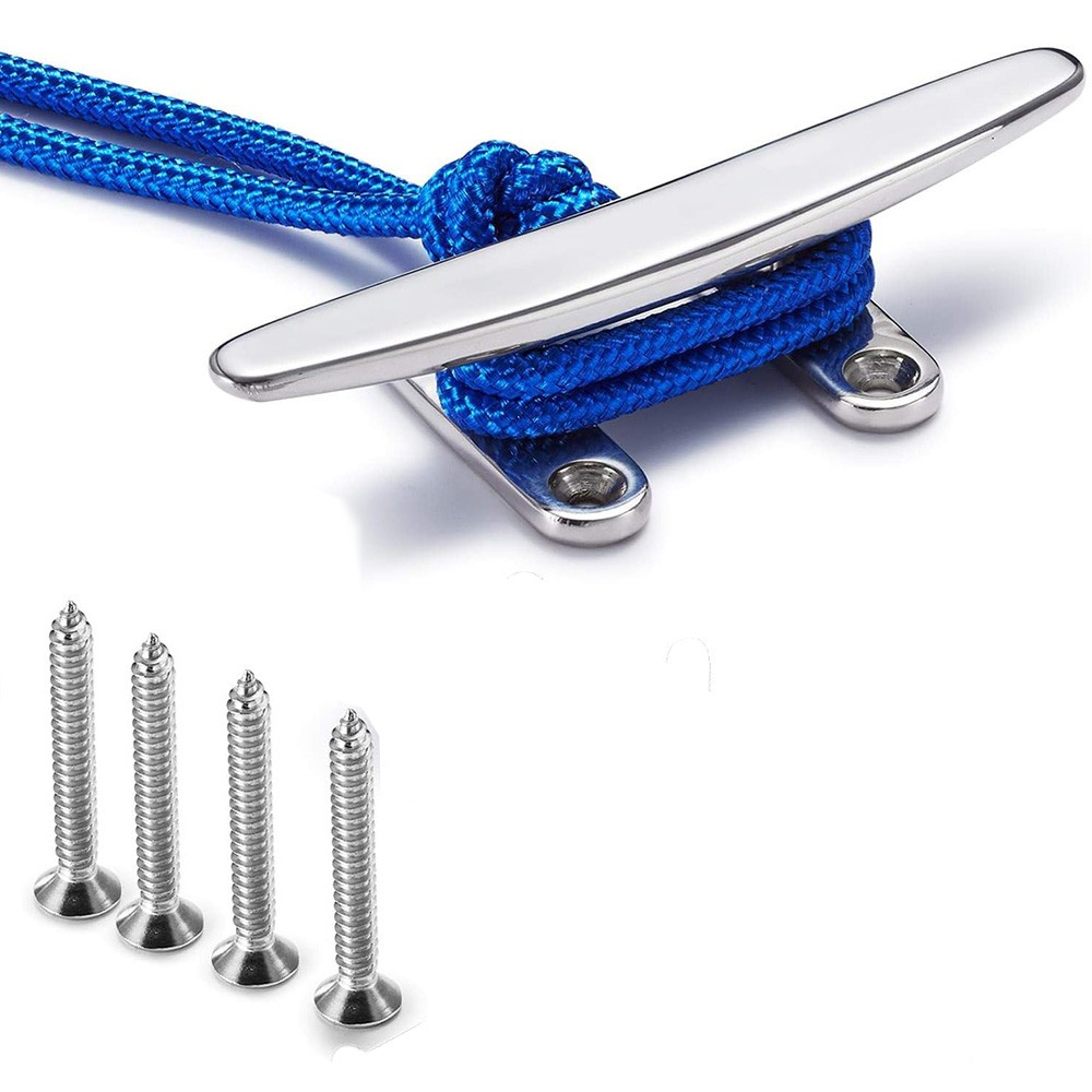 4/5/6/8 IN Rope Cleat Flat Top Boat Deck Cleat 316 SS Boat Cleat Open Base