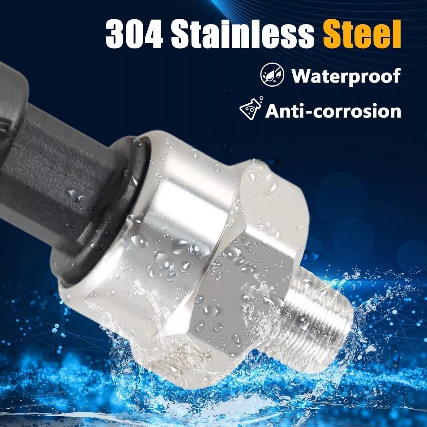 5V Fuel Pressure Transducer 100/150/200/300/500/1000/1600Psi for Oil Air Water