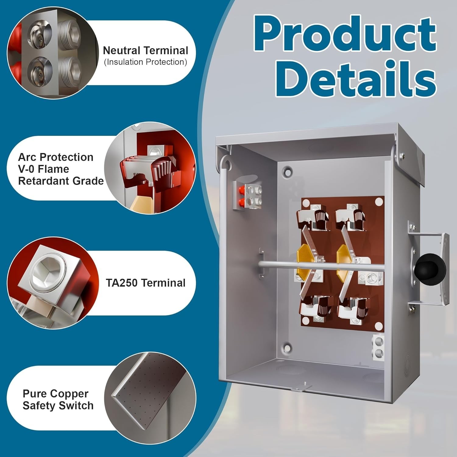 Professional 200 Amp Transfer Switch – Durable, NEMA 3R Rated for Indoor/Outdoor