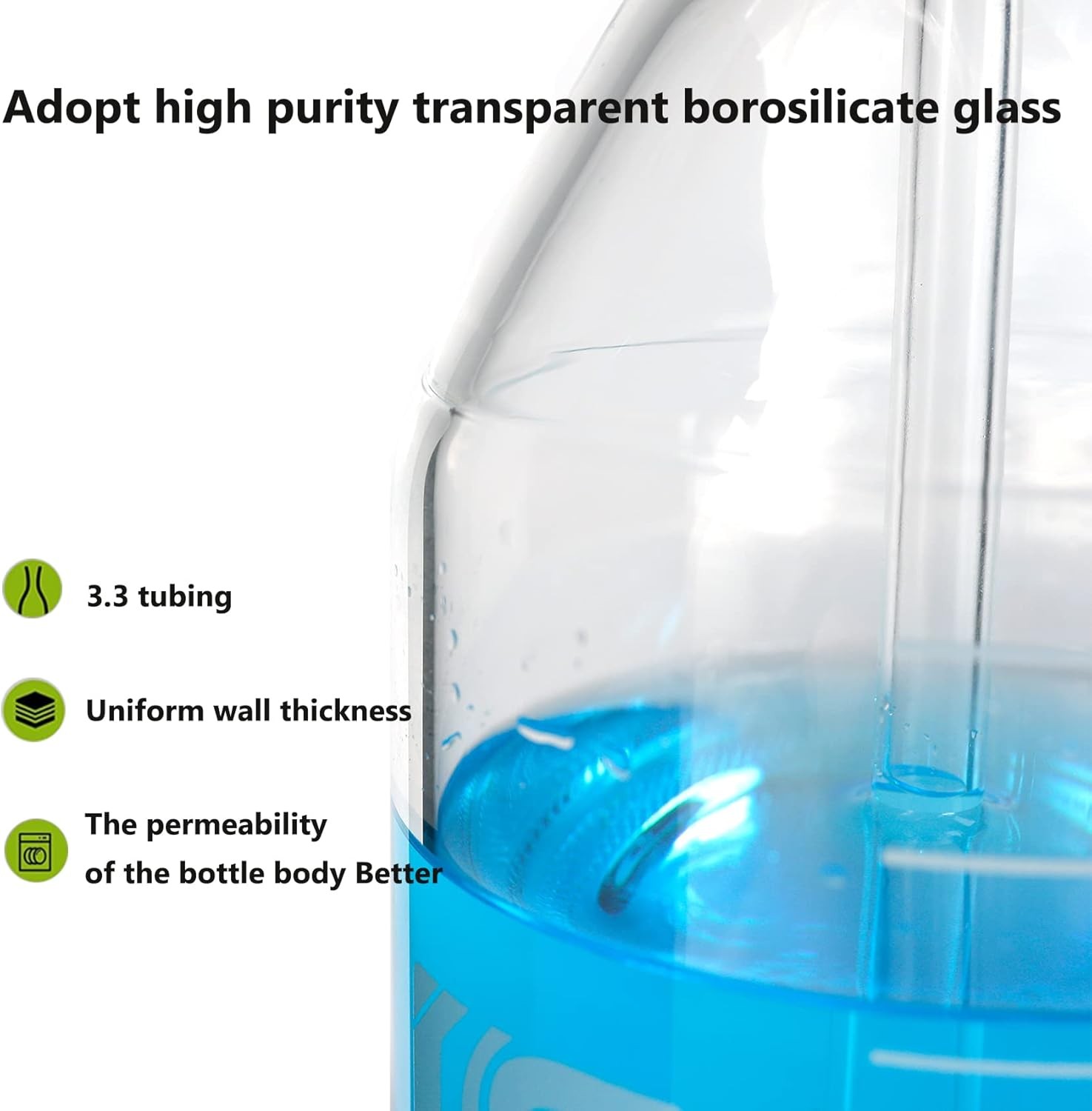 250/500mL Lab Gas Washing Lab Buffer Bottle Glass Vacuum Wash GL45 Bottle Glass